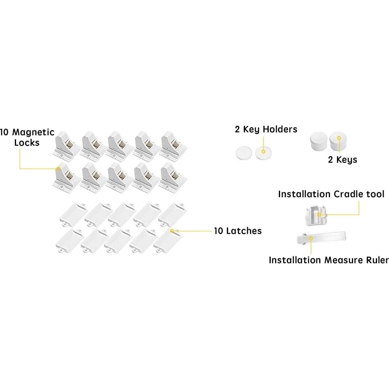 Cerraduras Magnéticas Adhesivas Vmaisi para Gabinetes - 10 Pzas