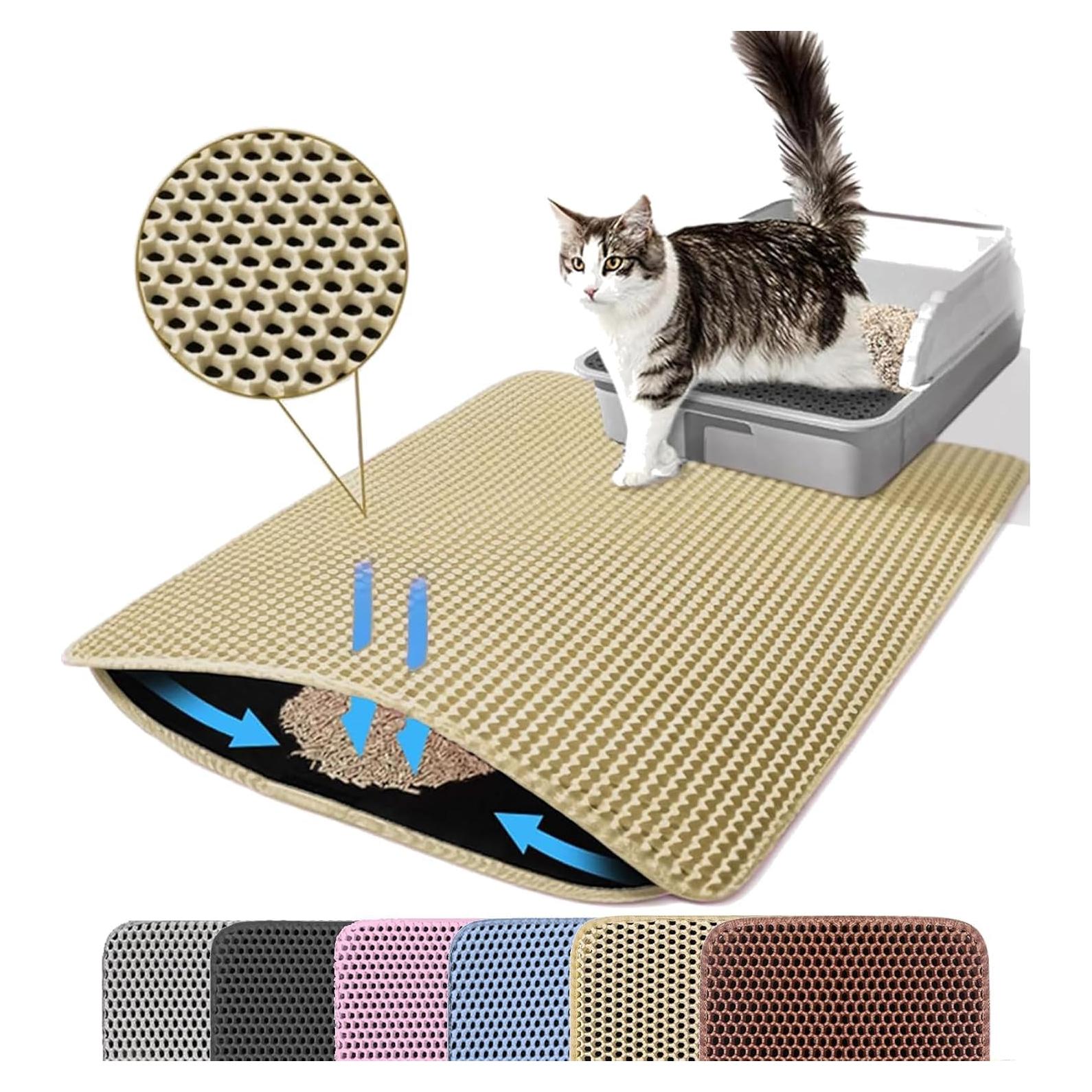 Alfombra para Arena de Gato Petinstinct 61x46 cm Beige Antideslizante