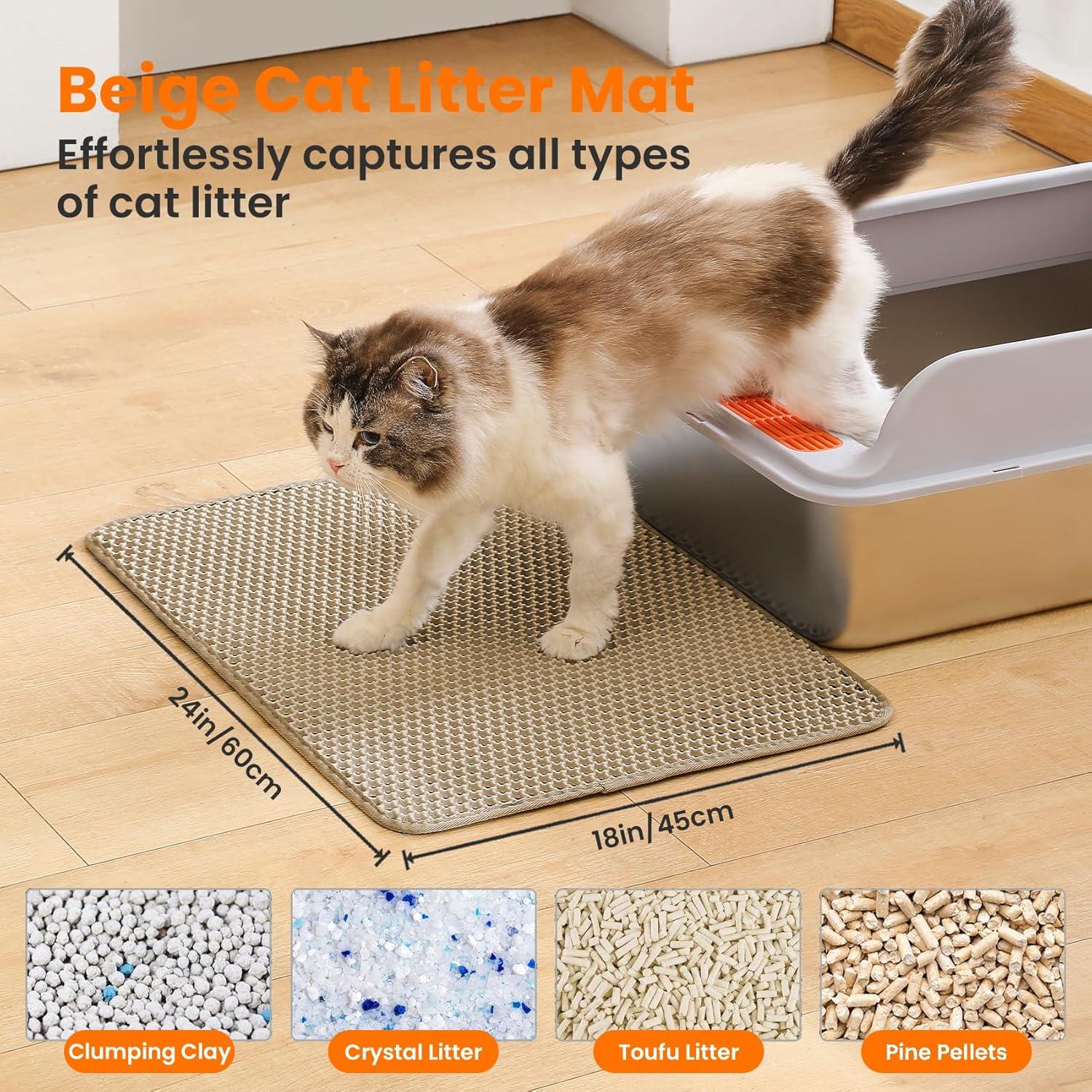 Alfombra para Arena de Gato Petinstinct 61x46 cm Beige Antideslizante