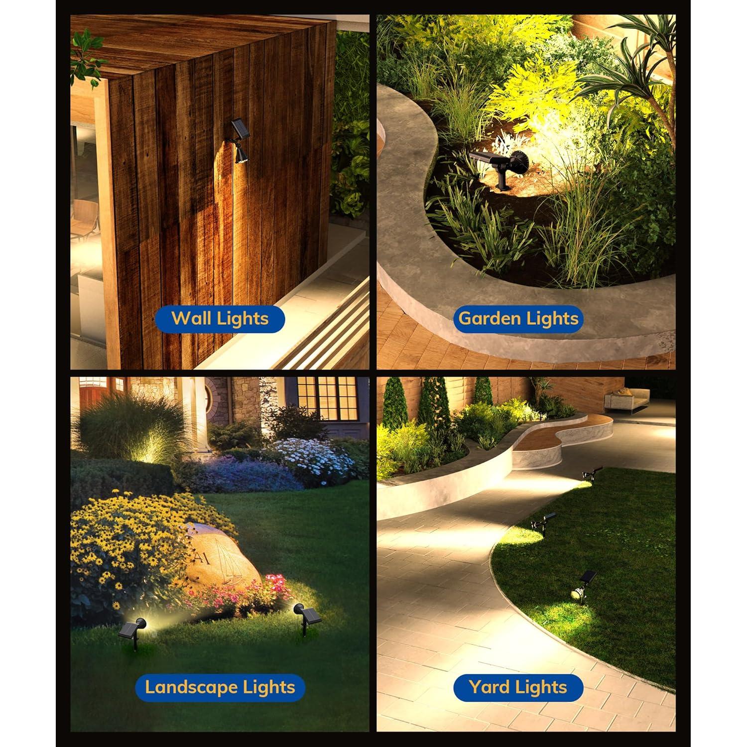 Focos Solares para Jardín NBKLS 4 Piezas 27 LED IP67