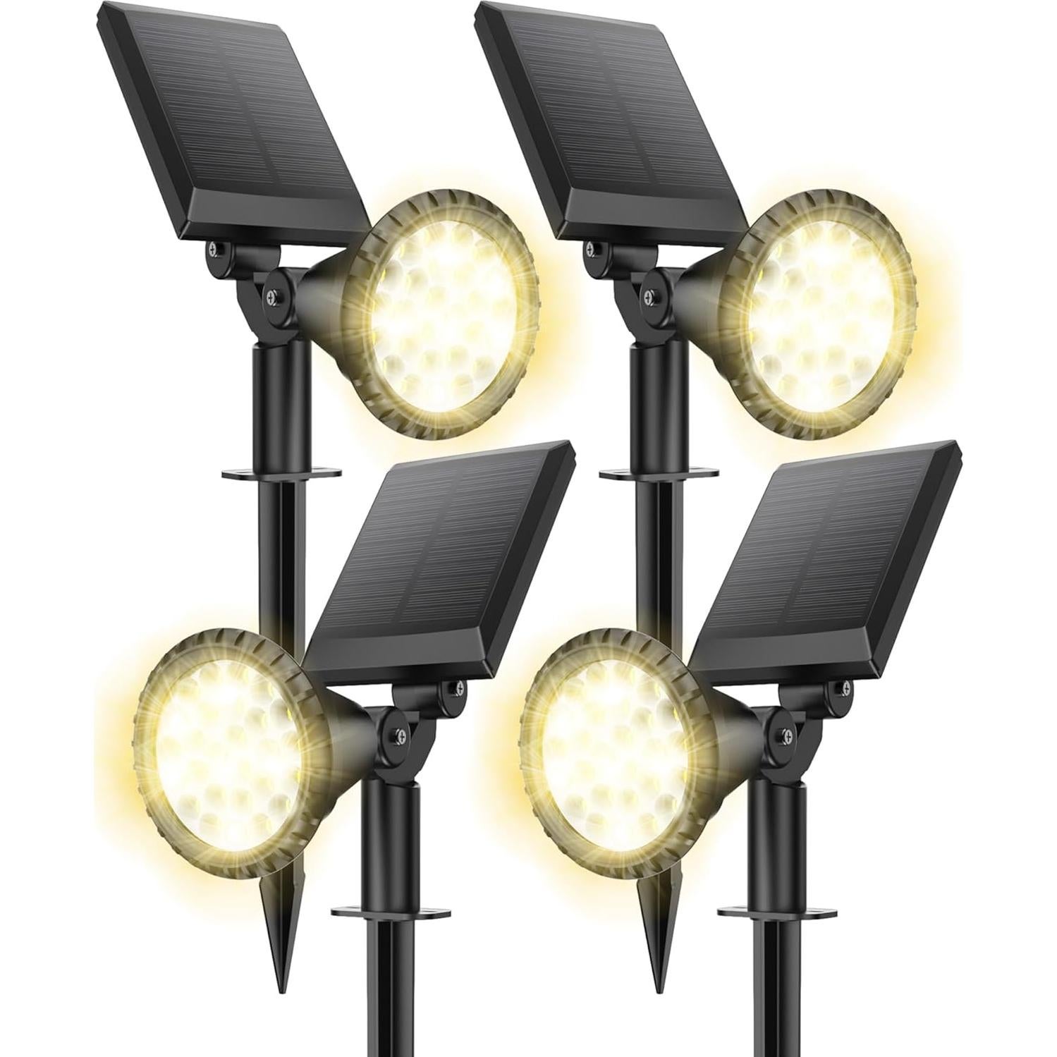 Focos Solares para Jardín NBKLS 4 Piezas 27 LED IP67