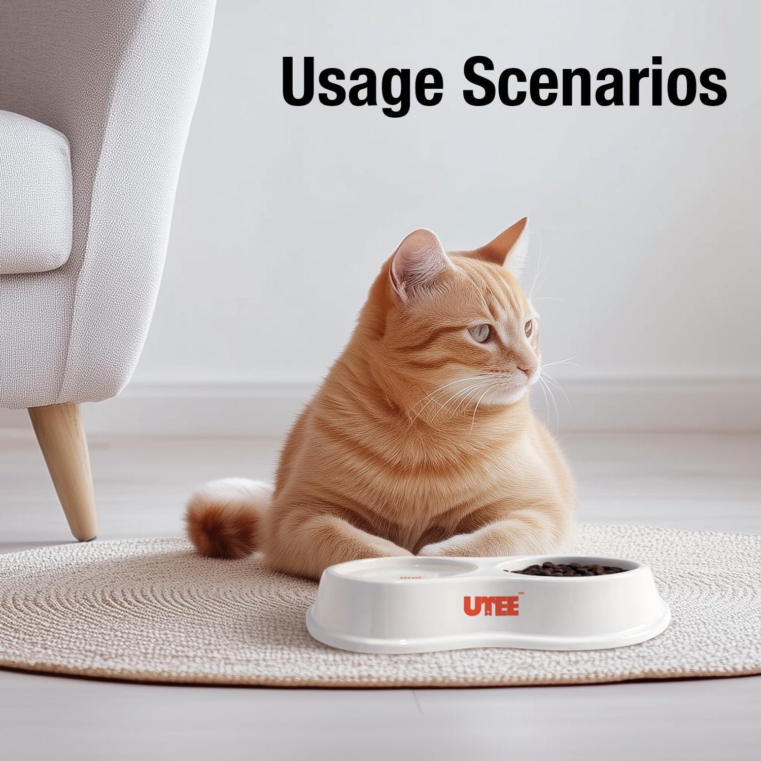 Cuencos Doble de Porcelana UTEE para Gatos y Perros Pequeños