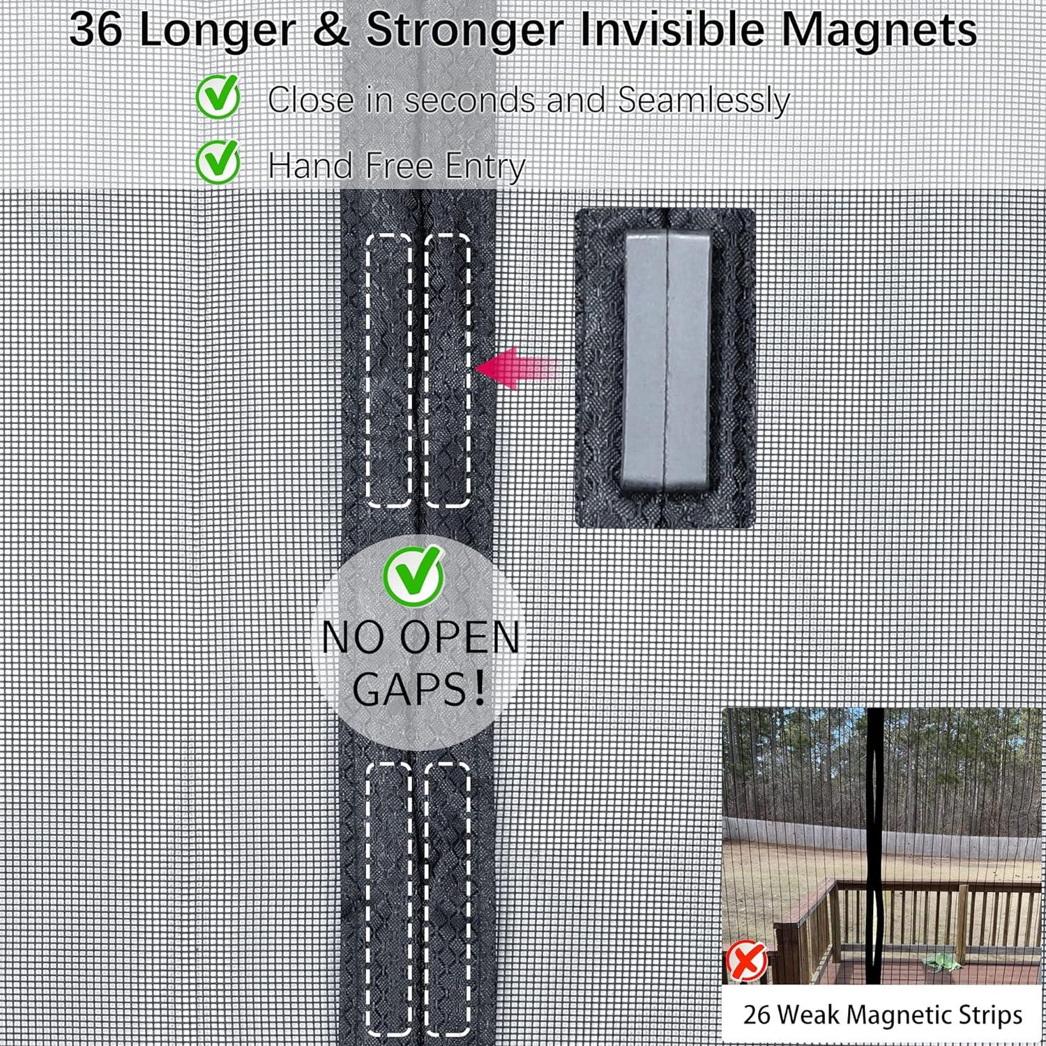 Puerta de Pantalla Magnética Odocovo 38x82cm Malla Reforzada