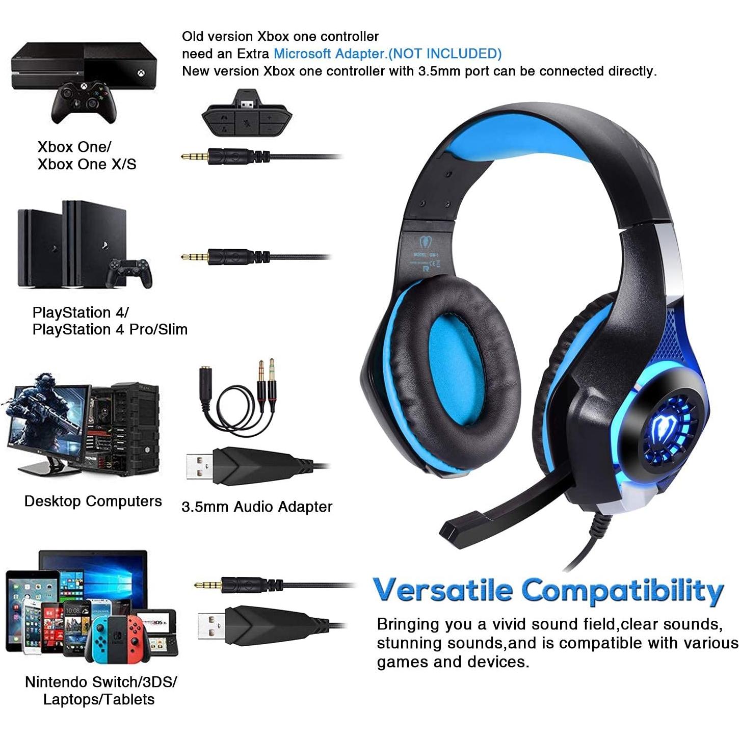 Auricular Gaming BlueFire 3.5mm con Micrófono y LED Azul