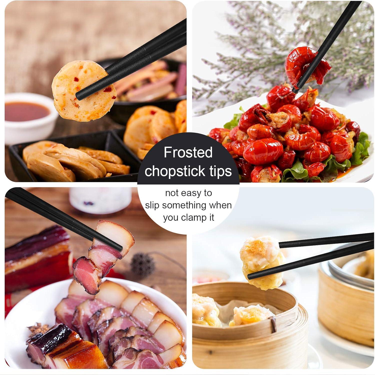 10 Pares de Palillos Reutilizables GADIEDIE 24.1 cm Coloridos