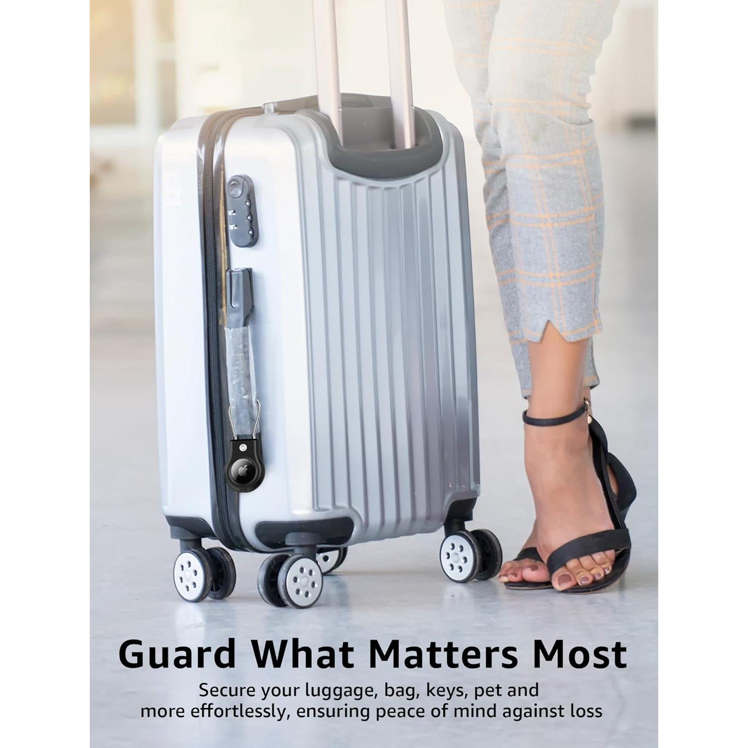 Soporte para llavero Gliship con cable para Apple AirTag - Negro