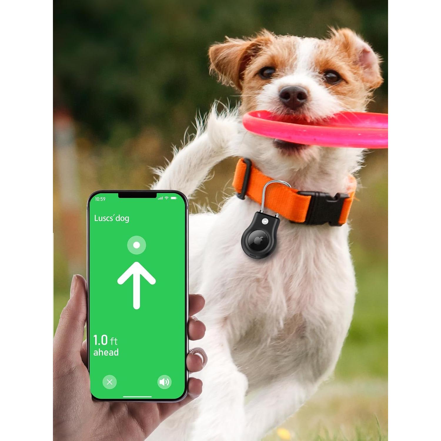 Soporte para llavero Gliship con cable para Apple AirTag - Negro