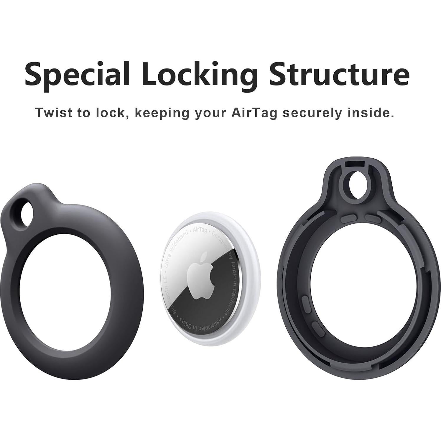 Soporte para AirTag Vancle 4 Pack - Fundas Protectores Anti-Rasguños