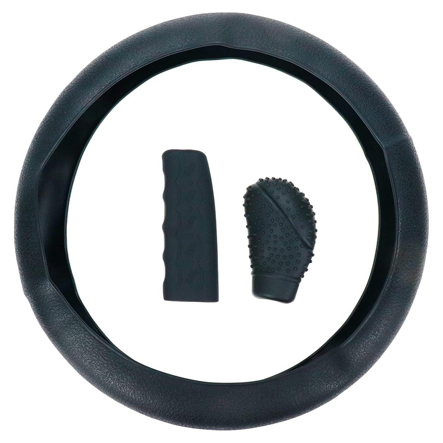 Kit Cubiertas de Silicona Modengzhe para Volante y Cambio Negro