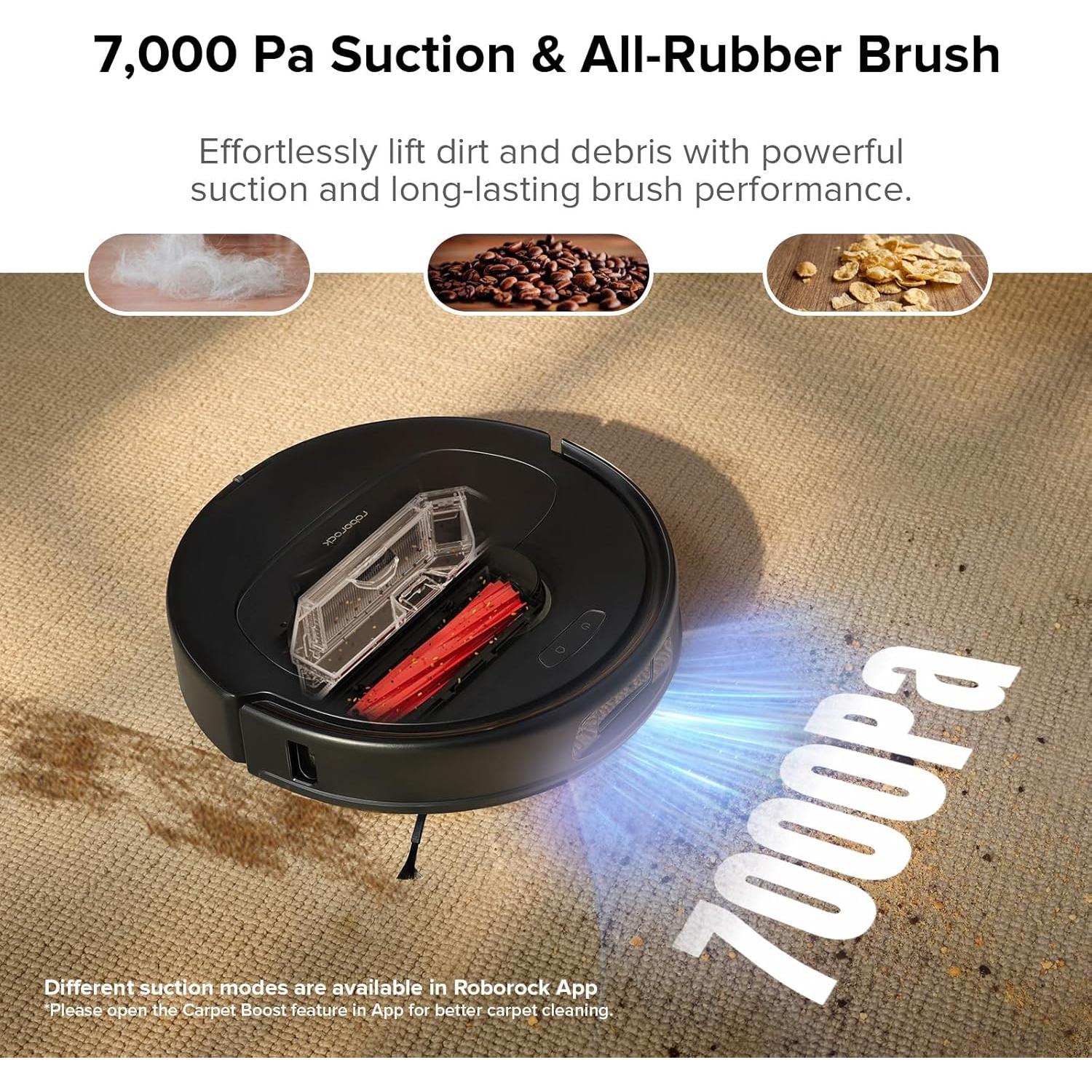 roborock Qrevo Pro Robot Vacuum and Mop with FlexiArm Design Edge Mopping, Dynamic Hot Water Mop Washing and Drying, Intelligent Dirt Detection, 7,000 Pa Suction, Ideal for Carpets