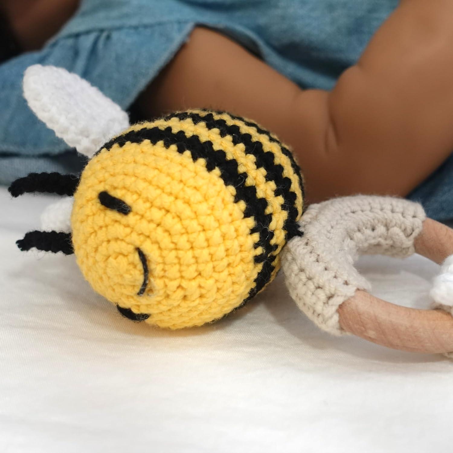 Sonajero de Ganchillo DICHA Abeja - Juguete Sensorial Bebés