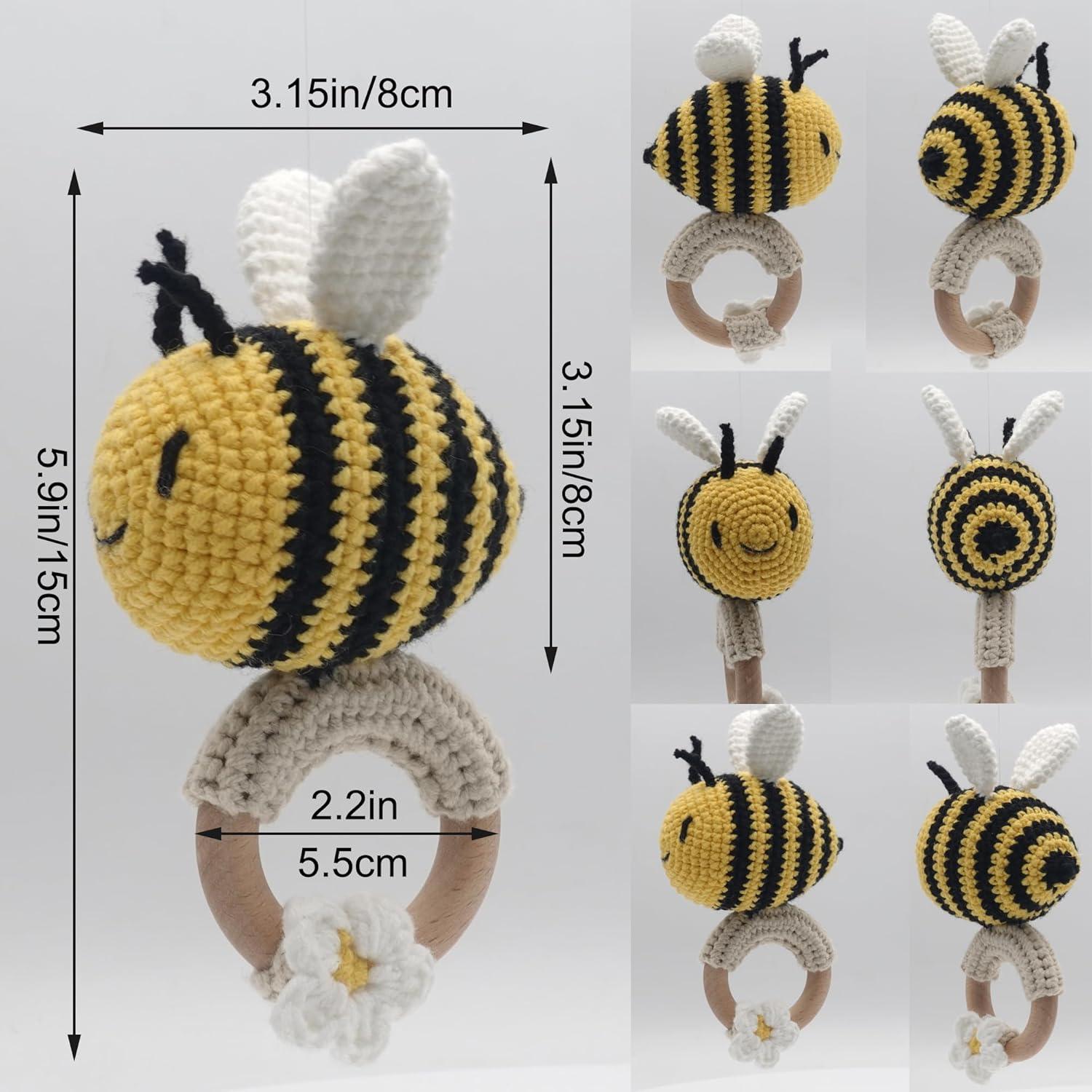 Sonajero de Ganchillo DICHA Abeja - Juguete Sensorial Bebés