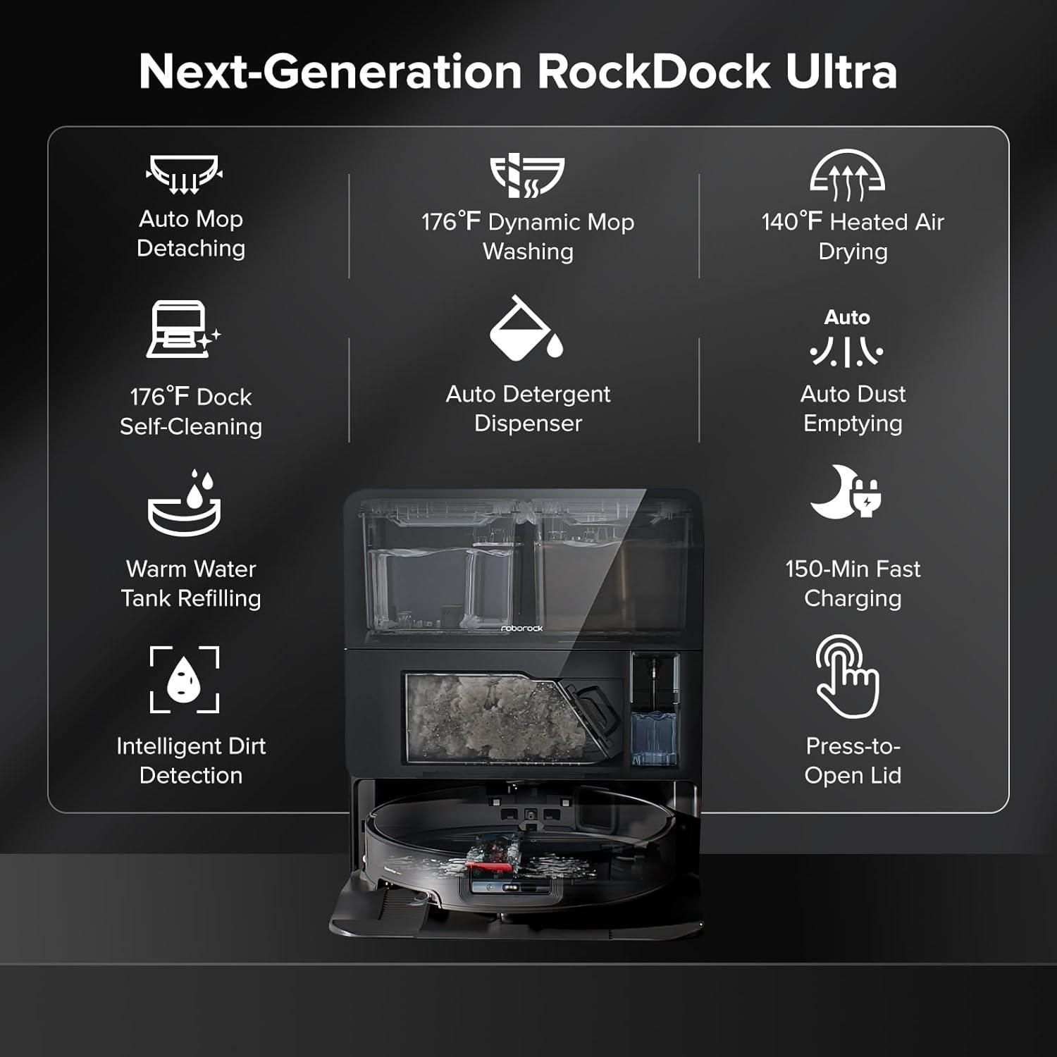 Robot Aspiradora Roborock Saros 10, 22000Pa, Ultra Delgado