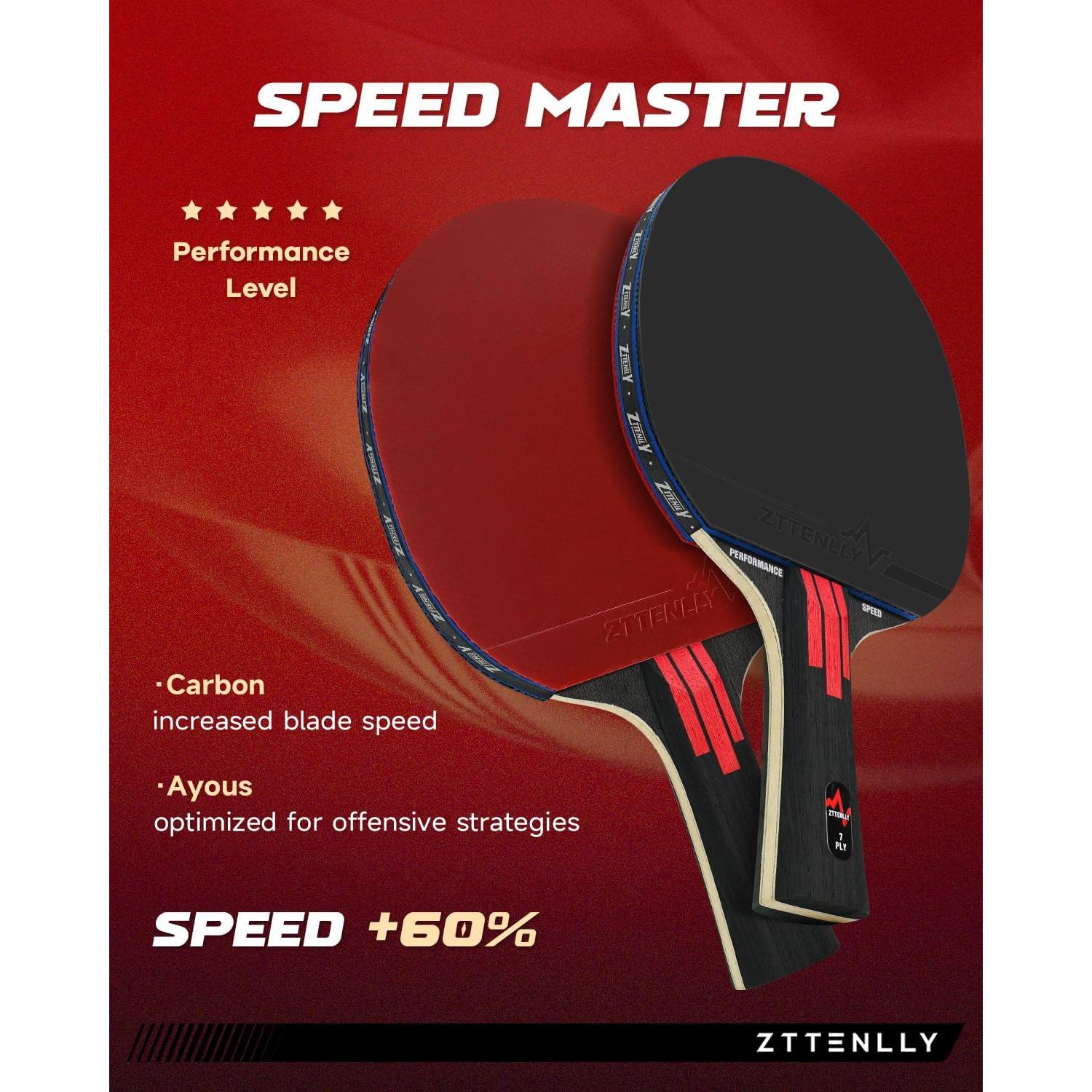 Paleta de Ping Pong ZTTENLLY TOTAL 7 Capas Velocidad