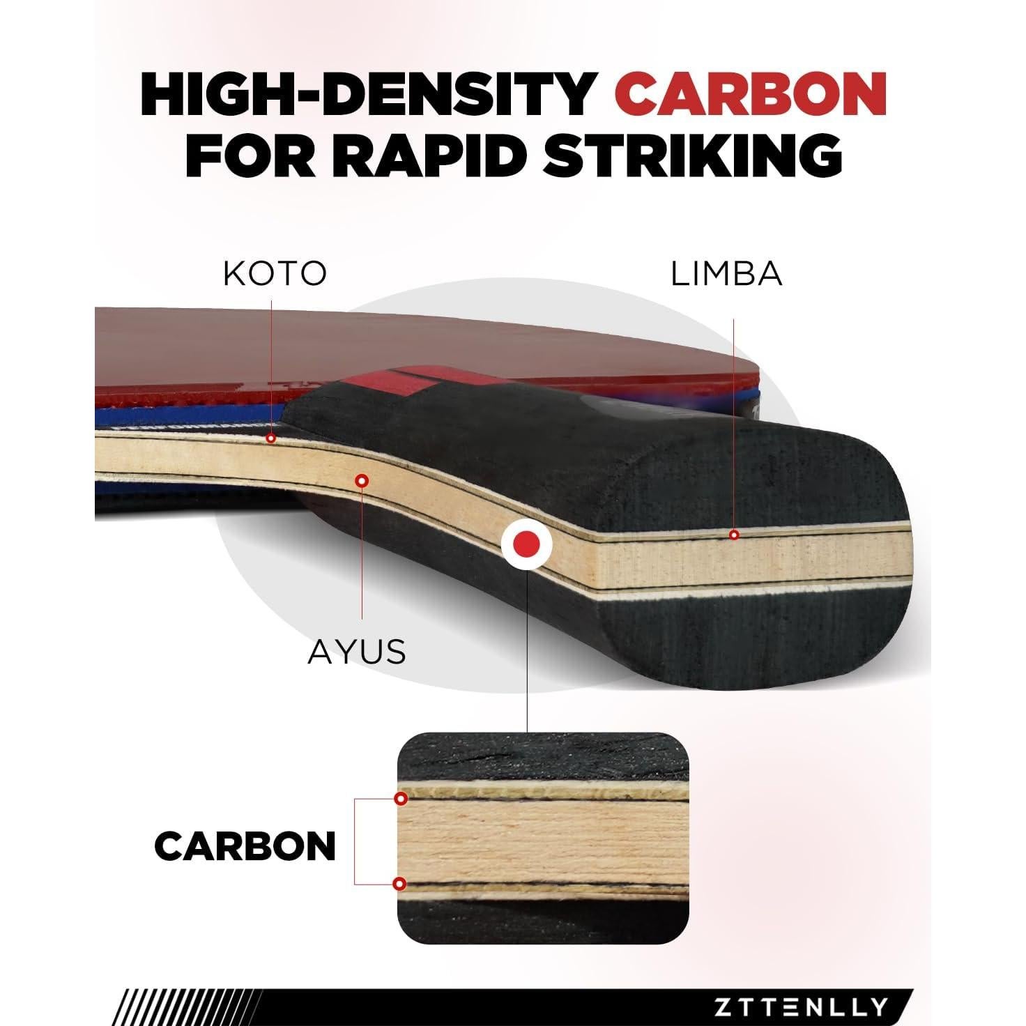 Paleta de Ping Pong ZTTENLLY TOTAL 7 Capas Velocidad