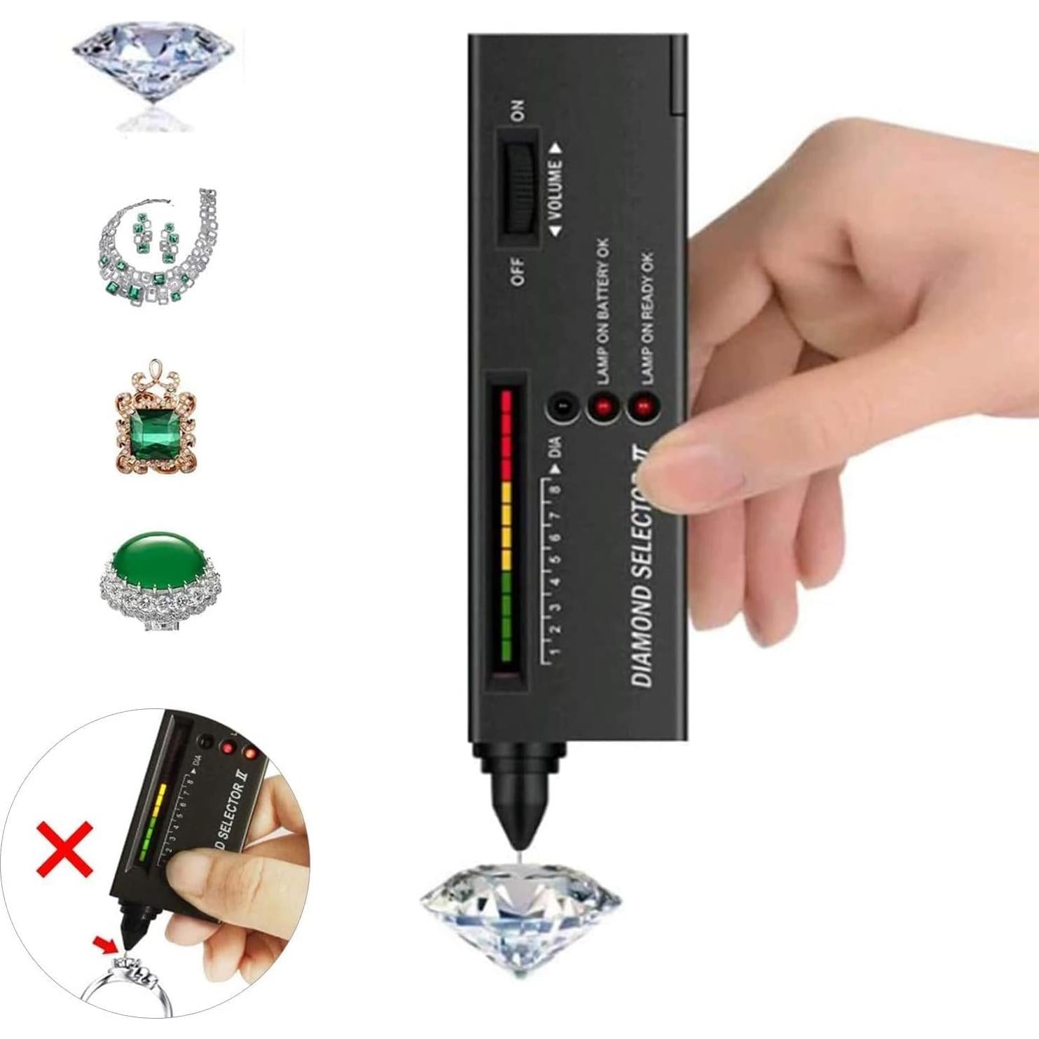 Lápiz Probador de Diamantes Hqdz + Lupa 30X 60X Portátil