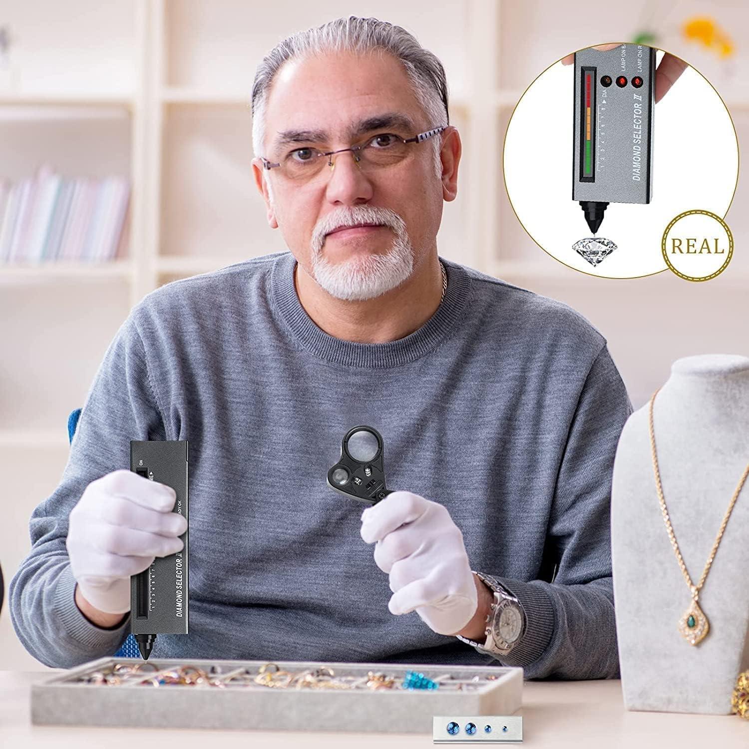 Lápiz Probador de Diamantes Hqdz + Lupa 30X 60X Portátil