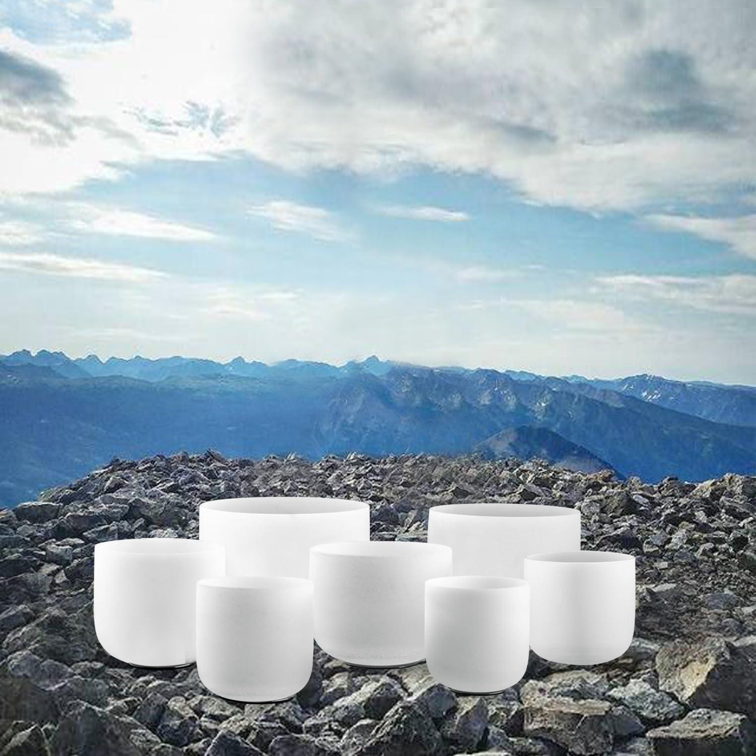 Juego de 7 cuencos de canto KRESEC 17-30 cm 440Hz para chakras