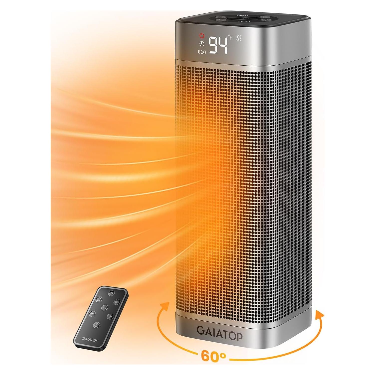 Calefactor Eléctrico Gaiatop 1500W Portátil con Control Remoto