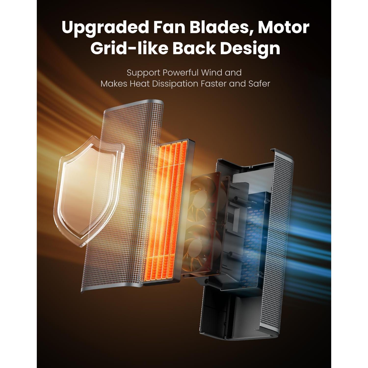 Calefactor Eléctrico Gaiatop 1500W Portátil con Control Remoto