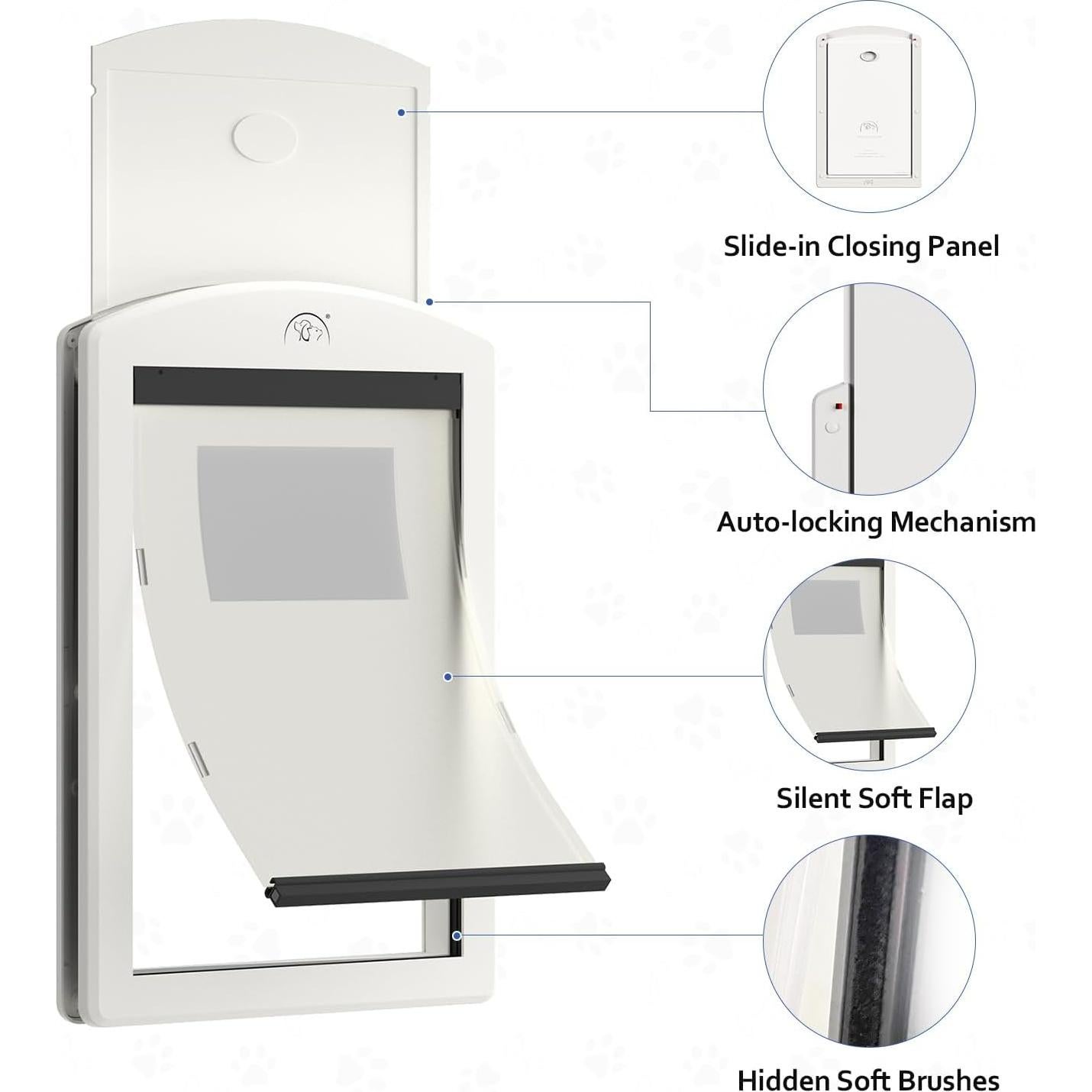 Puerta para Perros Medianos Classicmacher Blanca 22x31 cm