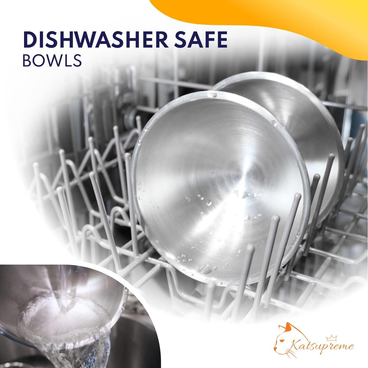 Set de Cuencos Elevados KatSupreme para Gatos - Acero Inoxidable