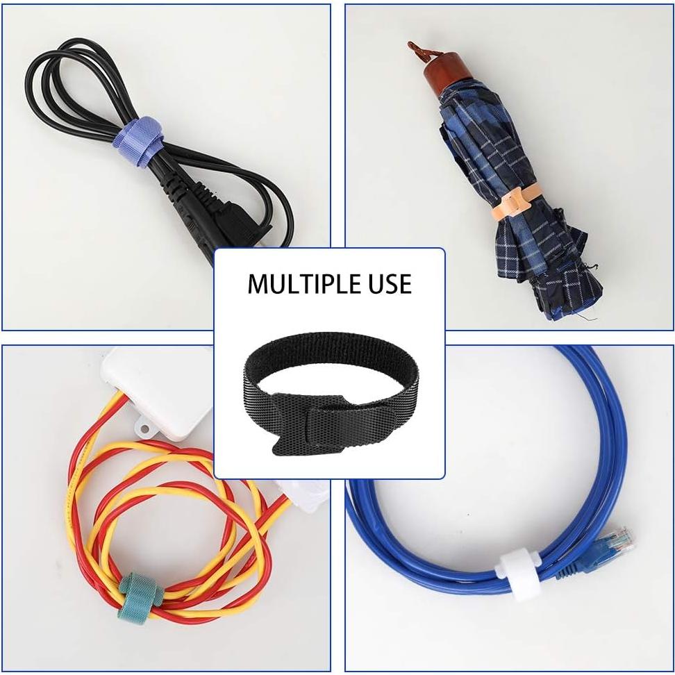 100 Correas de Sujeción de Cable Reutilizables KOOWIN Amarillas 20.32x1.27cm