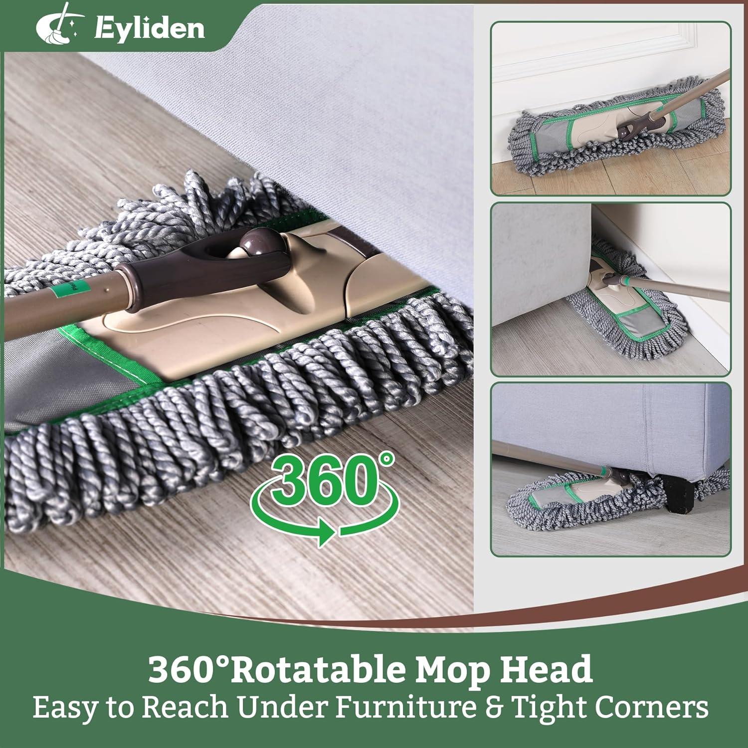 Mopa de Polvo Eyliden con Almohadillas de Microfibra Reutilizables