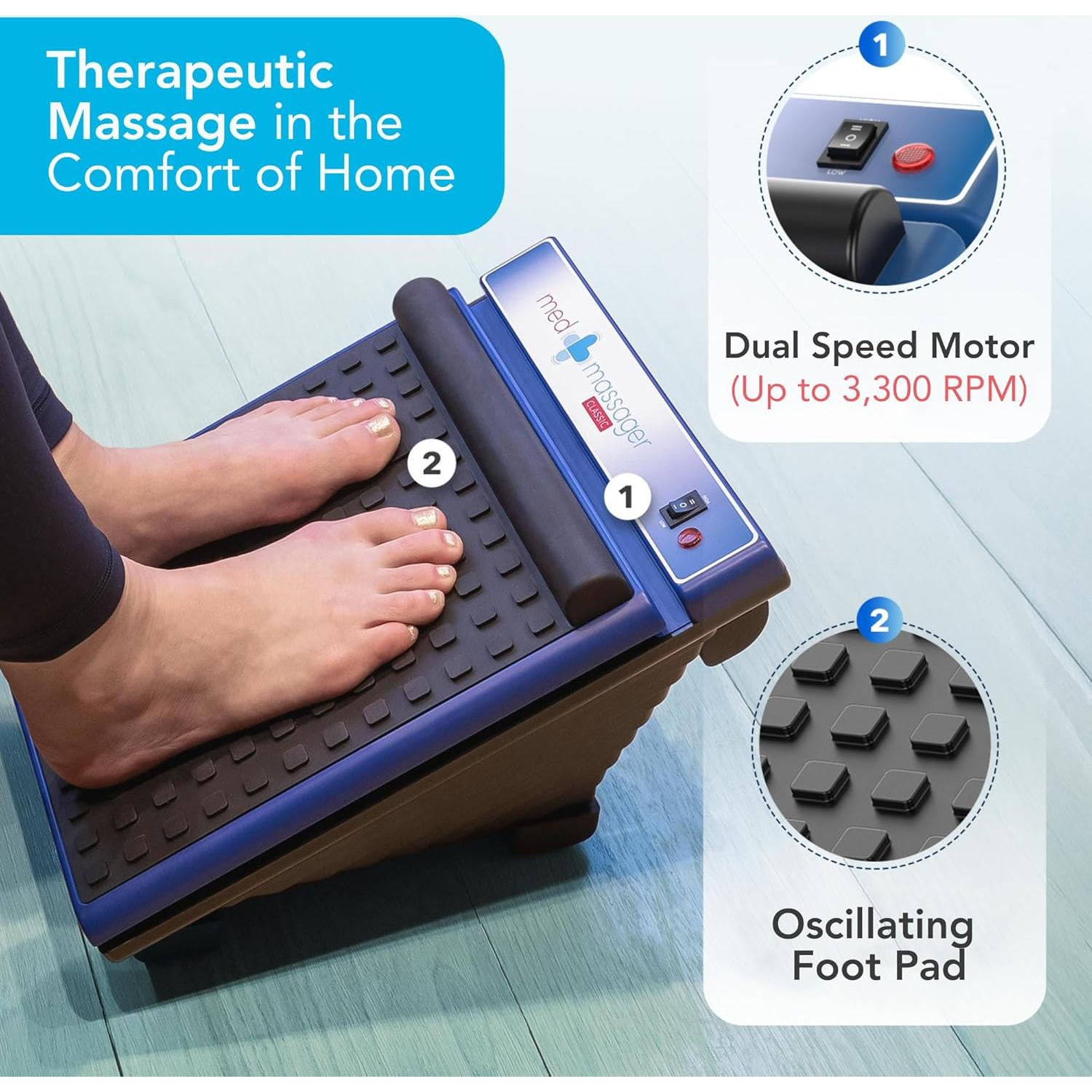 Masajeador de pies MedMassager Clásico - Terapia profunda, 2 velocidades