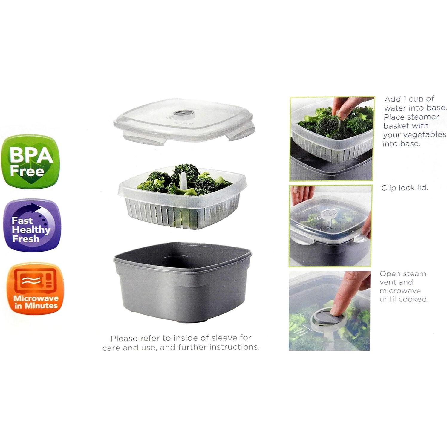 Cocinador de Vapor para Microondas Dependable 2.47L Libre de BPA