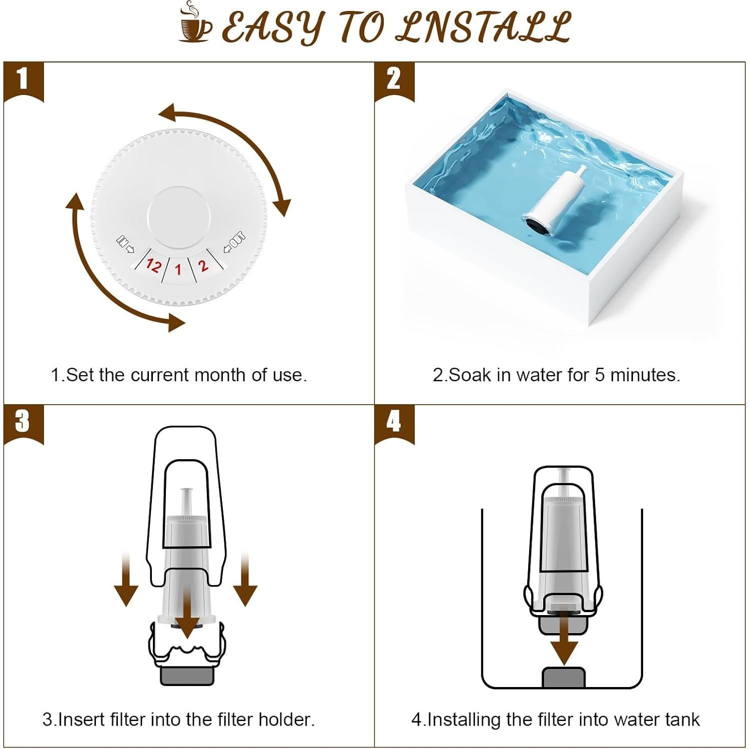 Filtro de Agua Sabethe para Espresso Breville - Paquete de 4