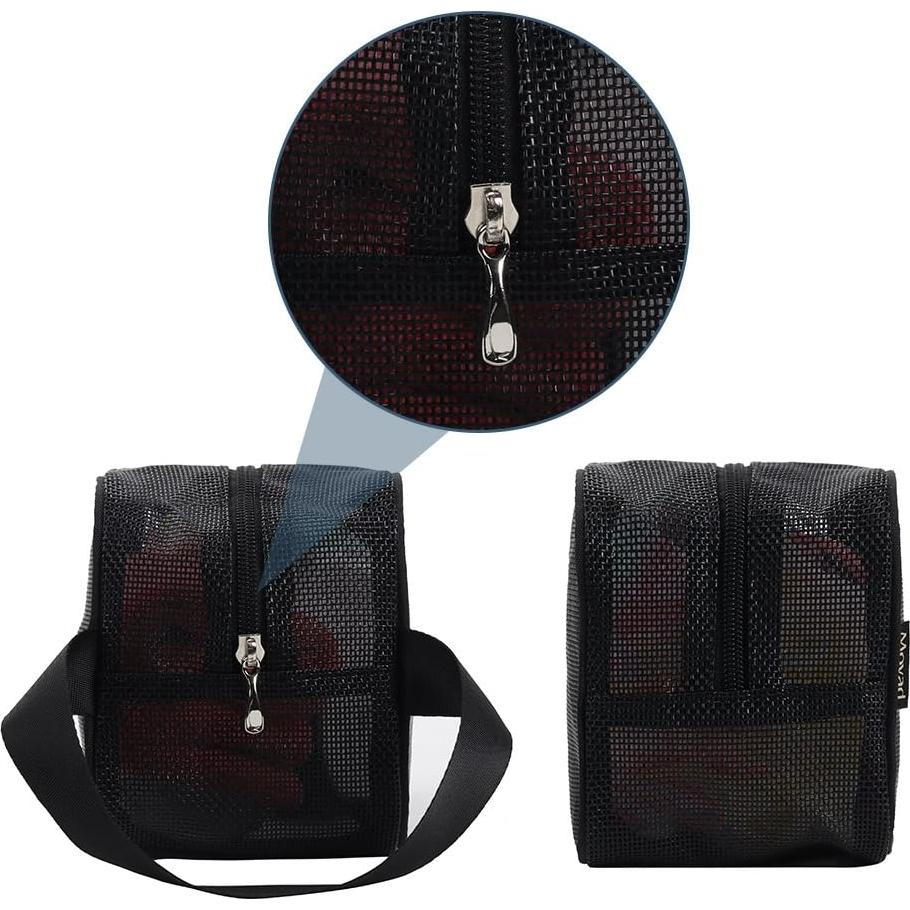 Bolsa de Ducha Portátil Moyad de Malla Negra 10x25x14 cm