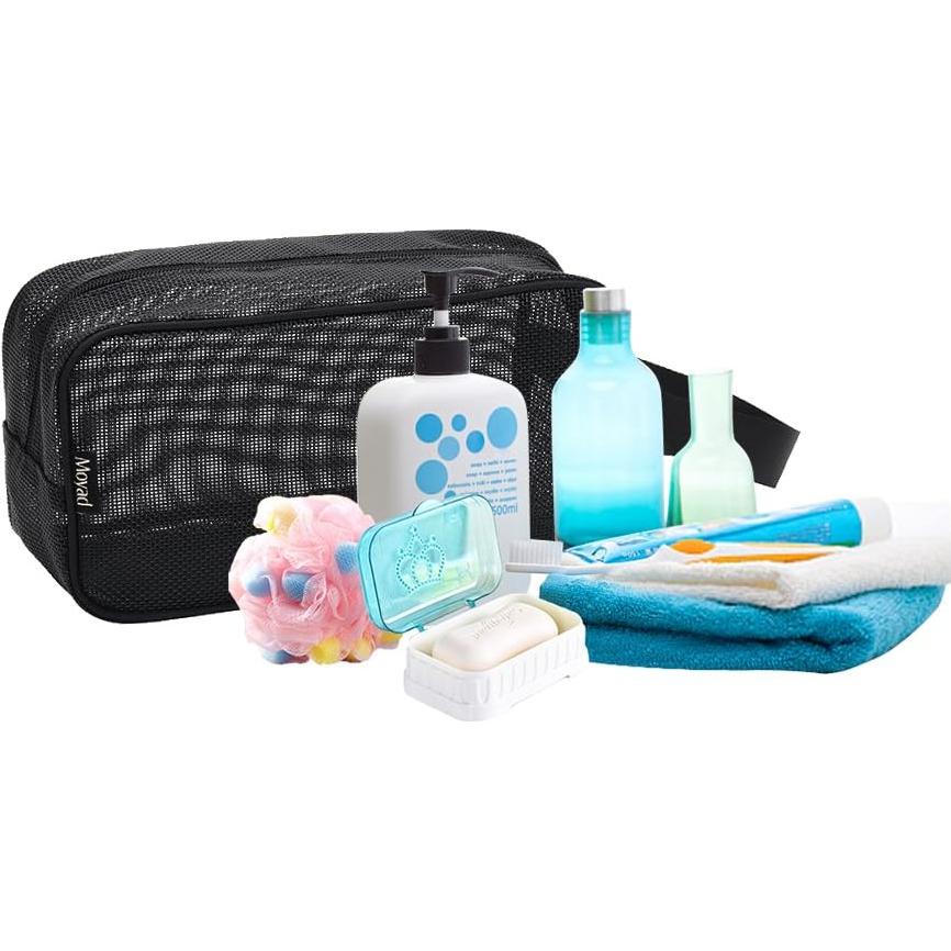 Bolsa de Ducha Portátil Moyad de Malla Negra 10x25x14 cm