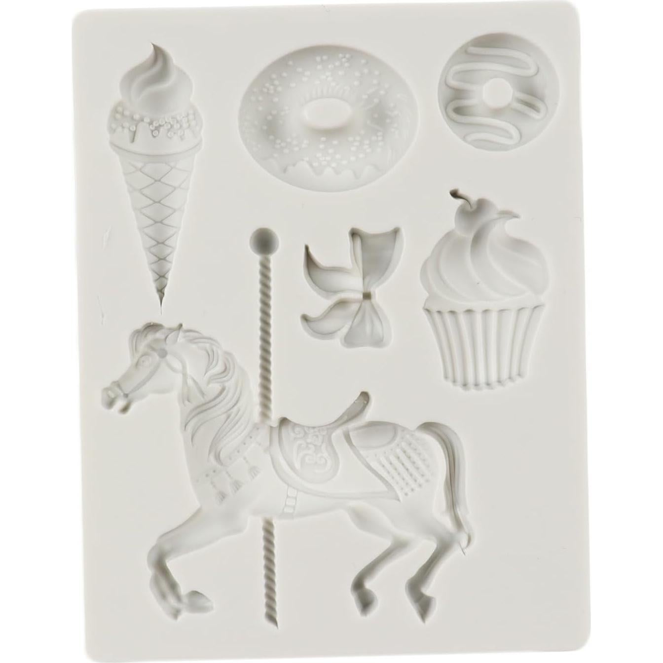 Molde de Silicona QDMOLDS Carrusel 25x17 cm para Pasteles