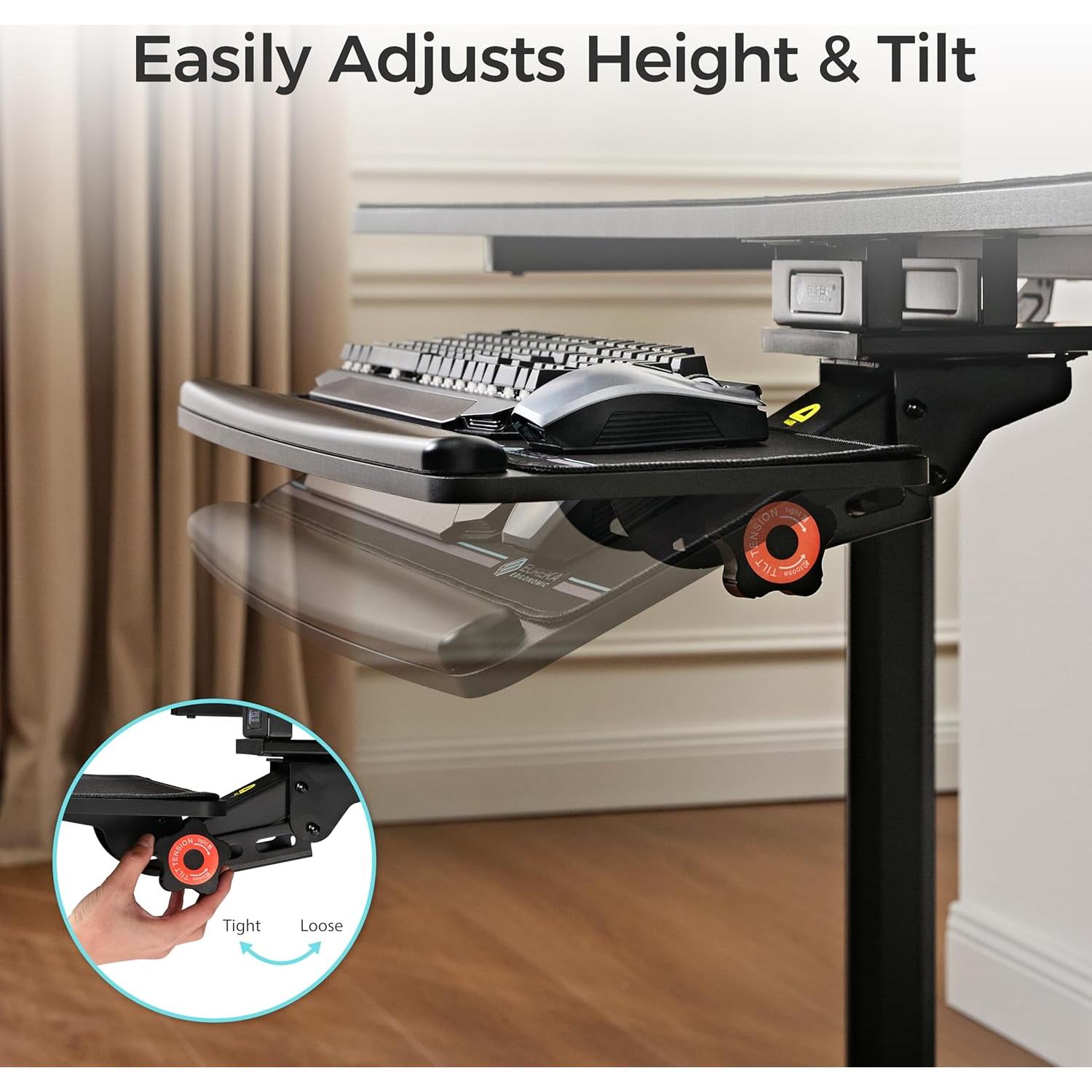 Bandeja de Teclado EUREKA ERGONOMIC Ajustable 63.5x23.2 cm