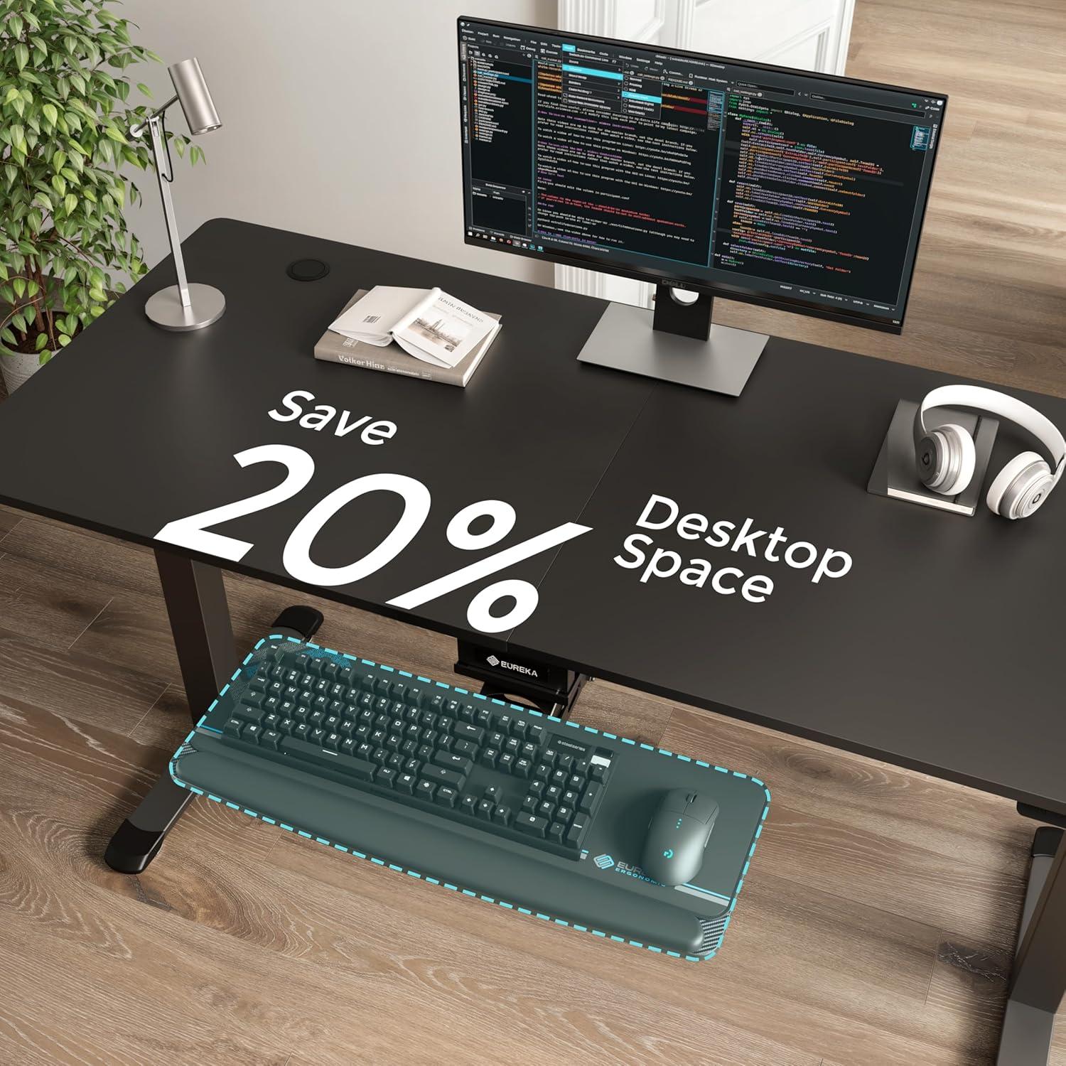 Bandeja de Teclado EUREKA ERGONOMIC Ajustable 63.5x23.2 cm