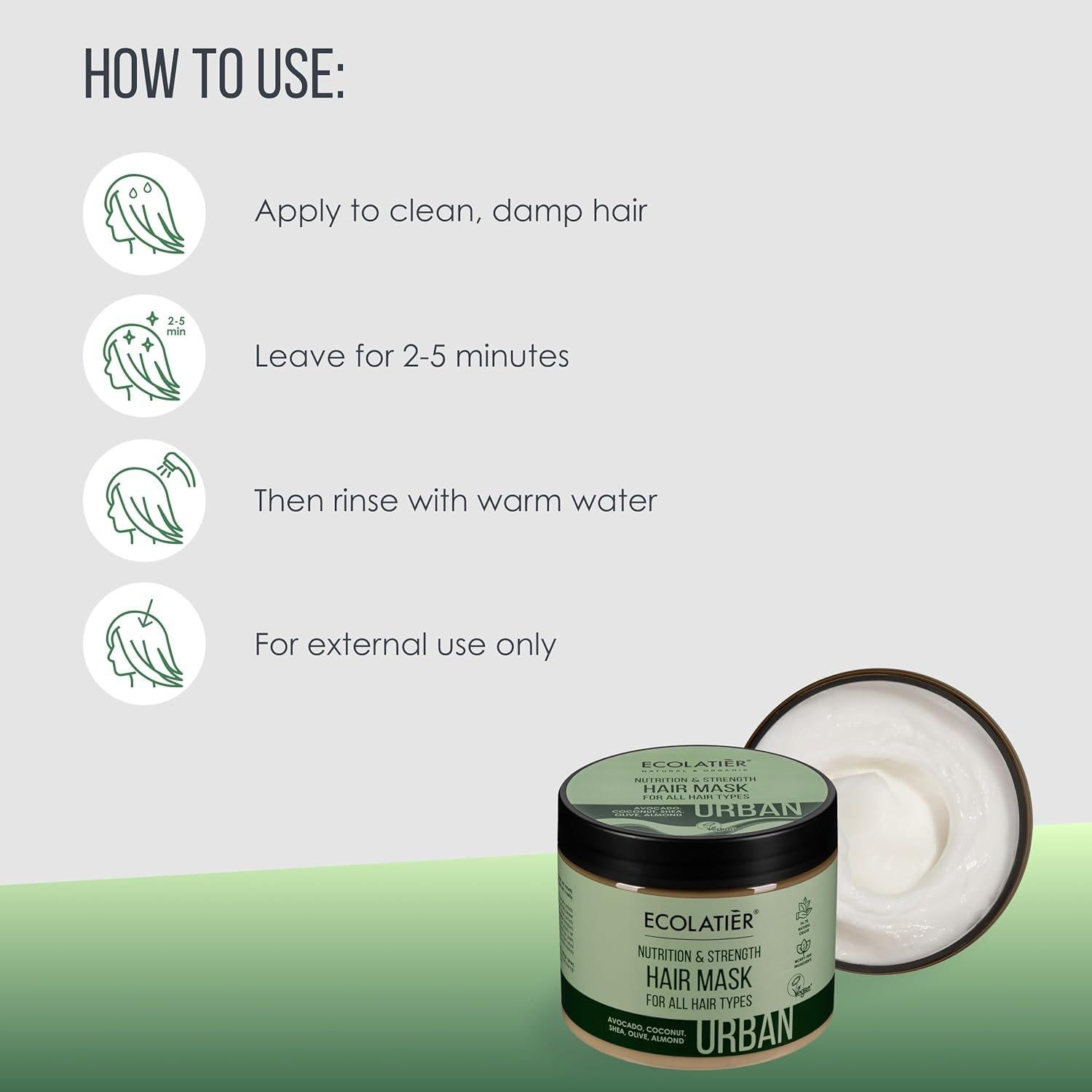 Mascarilla Capilar Ecolatier 400ml - Hidratación y Fuerza Vegana