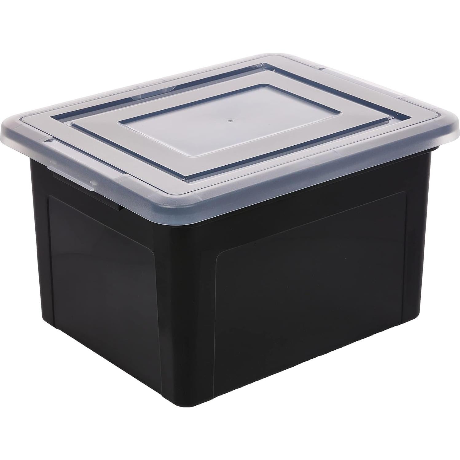 Caja de Archivos IRIS USA 4 Paquete 33.12L Negra Carta/Legal