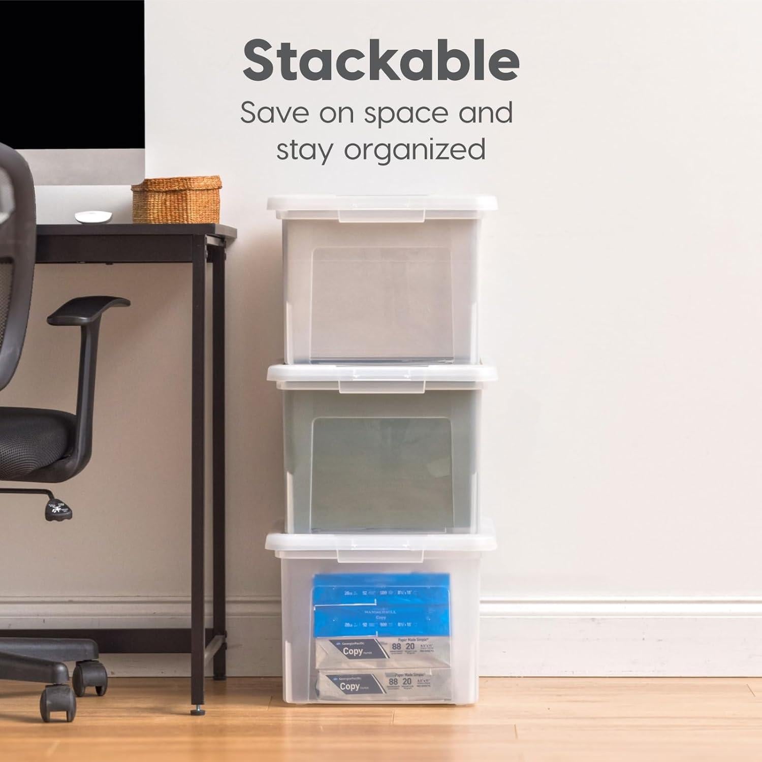 Caja de Archivos IRIS USA 4 Paquete 33.12L Negra Carta/Legal