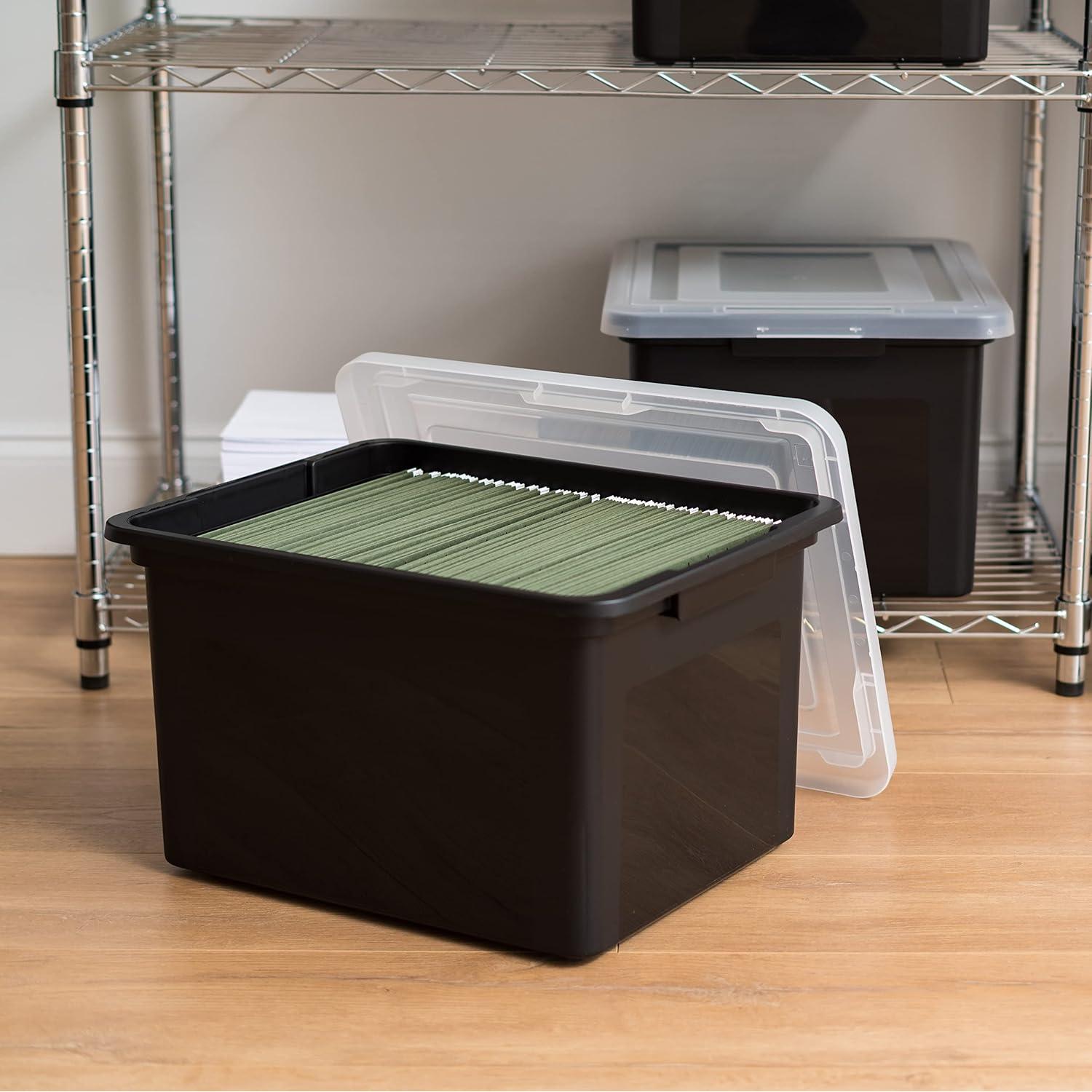 Caja de Archivos IRIS USA 4 Paquete 33.12L Negra Carta/Legal