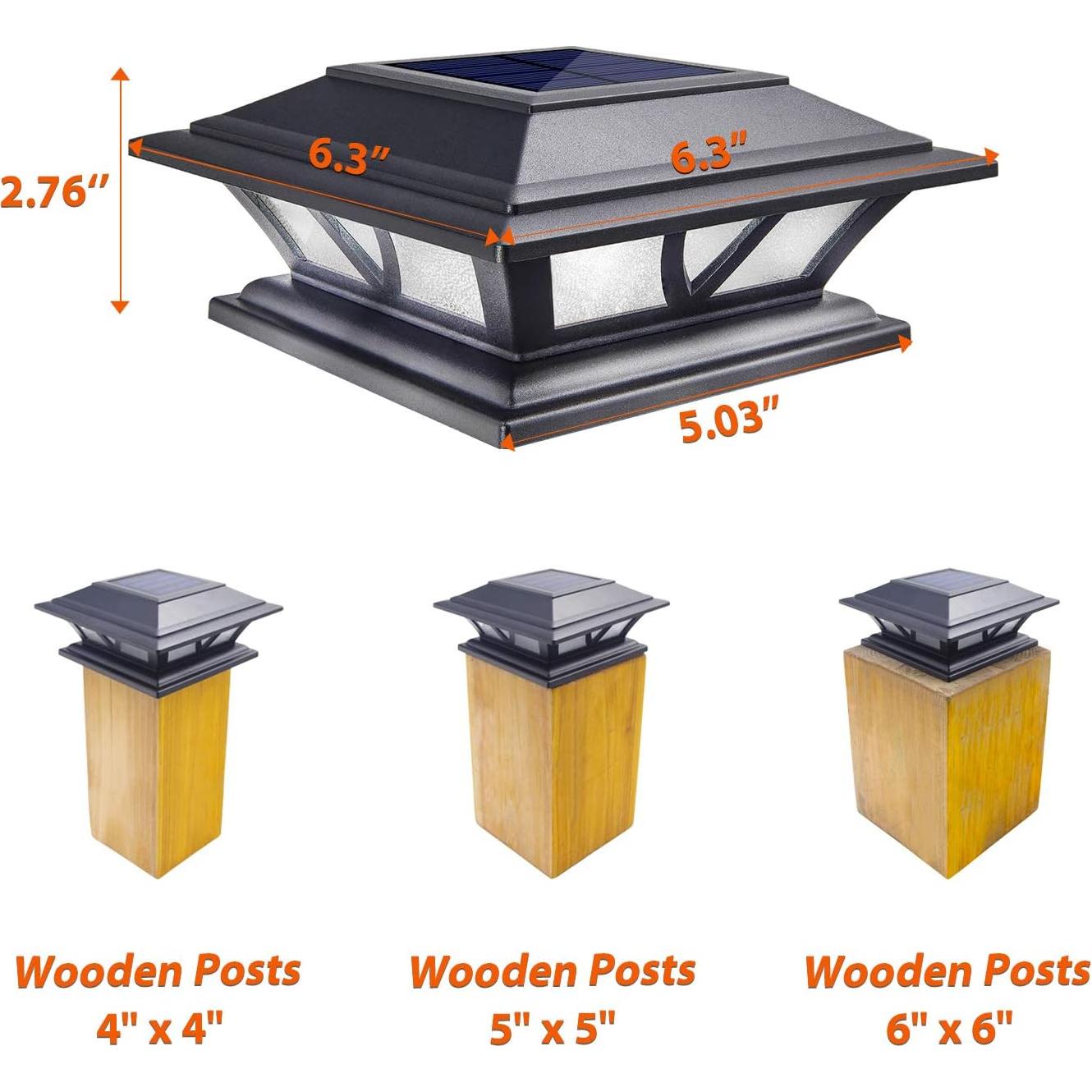 Luces de Poste SIEDiNLAR Solar 2 Modos LED Jardín Negro