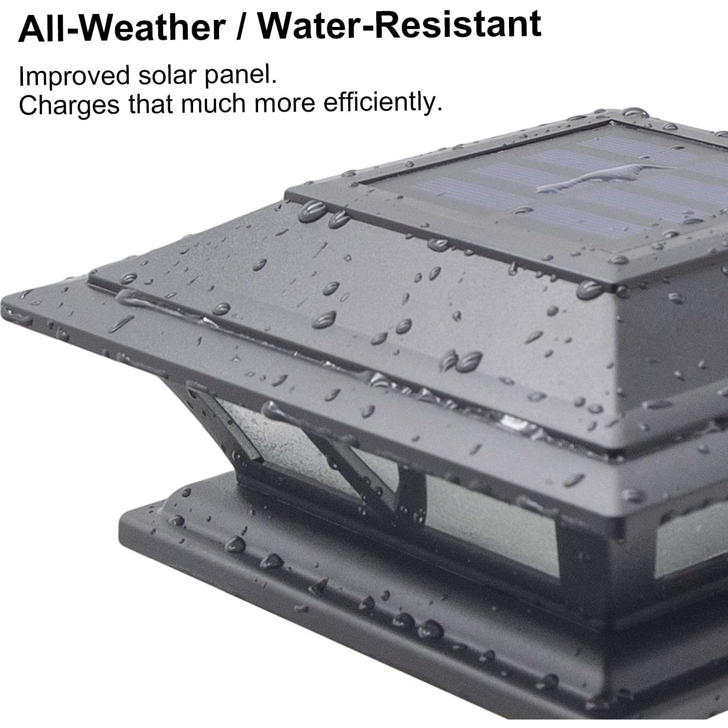 Luces de Poste SIEDiNLAR Solar 2 Modos LED Jardín Negro