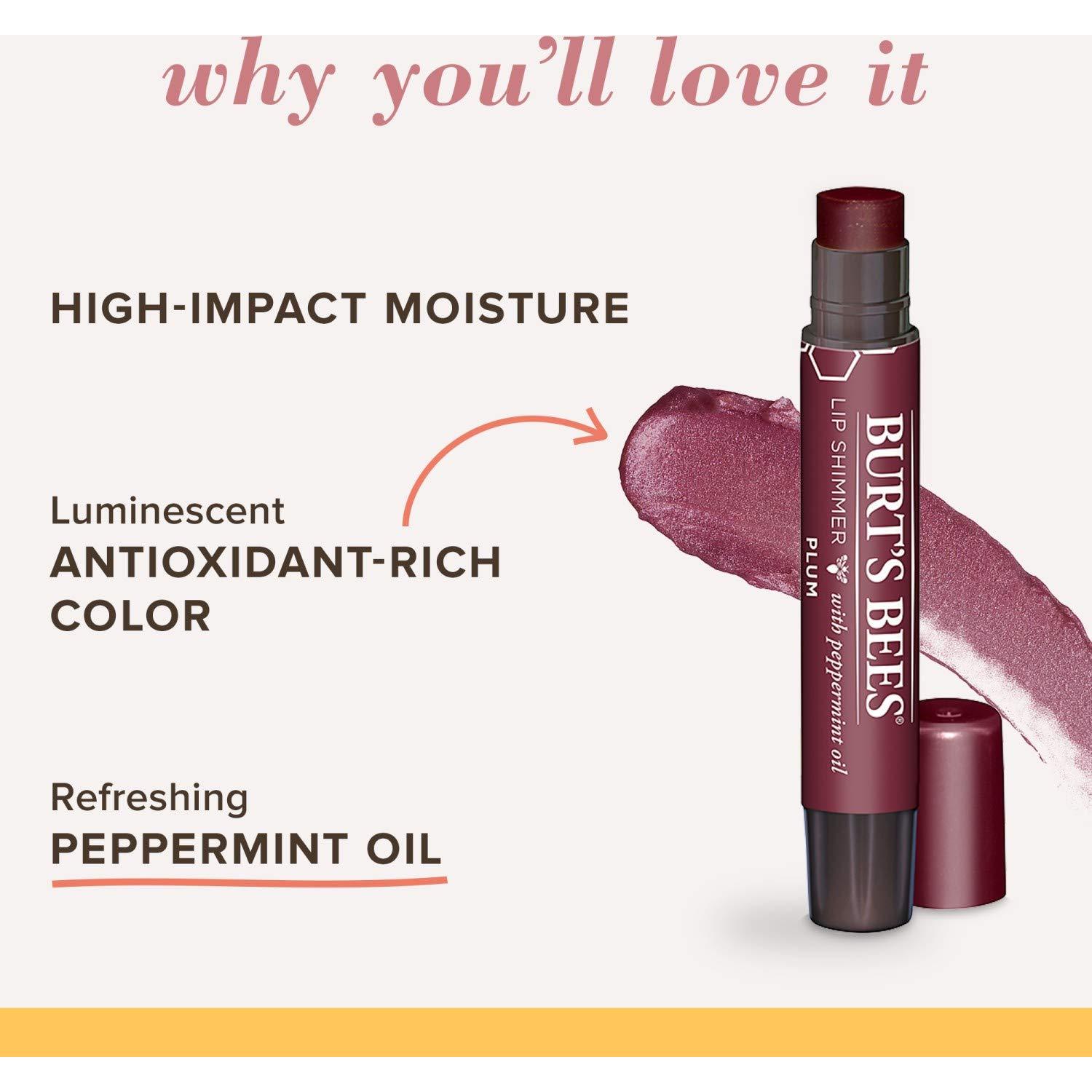 Brillo Labial Burt's Bees Ciruela 100% Natural - 2 Tubos