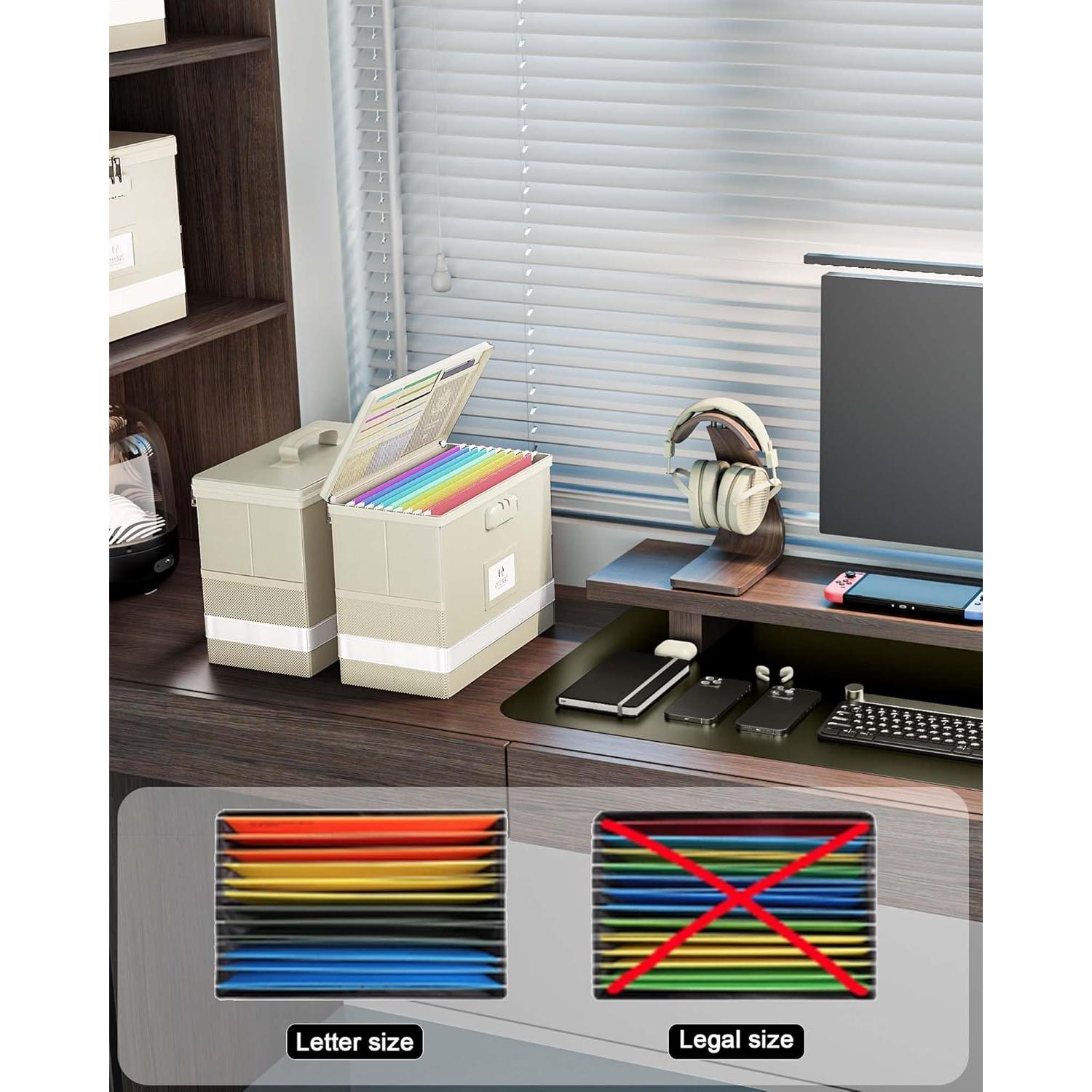 Caja de Documentos a Prueba de Fuego Oterri 2 Pack Beige