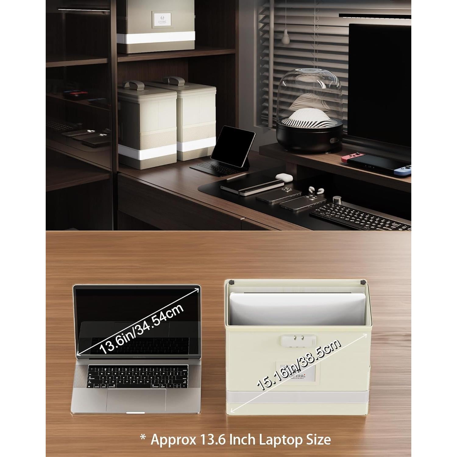 Caja de Documentos a Prueba de Fuego Oterri 2 Pack Beige