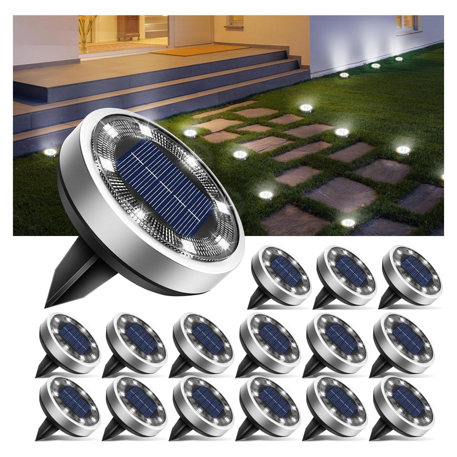 Luces Solares de Suelo BTFarm 16 Piezas LED IP65 Jardín