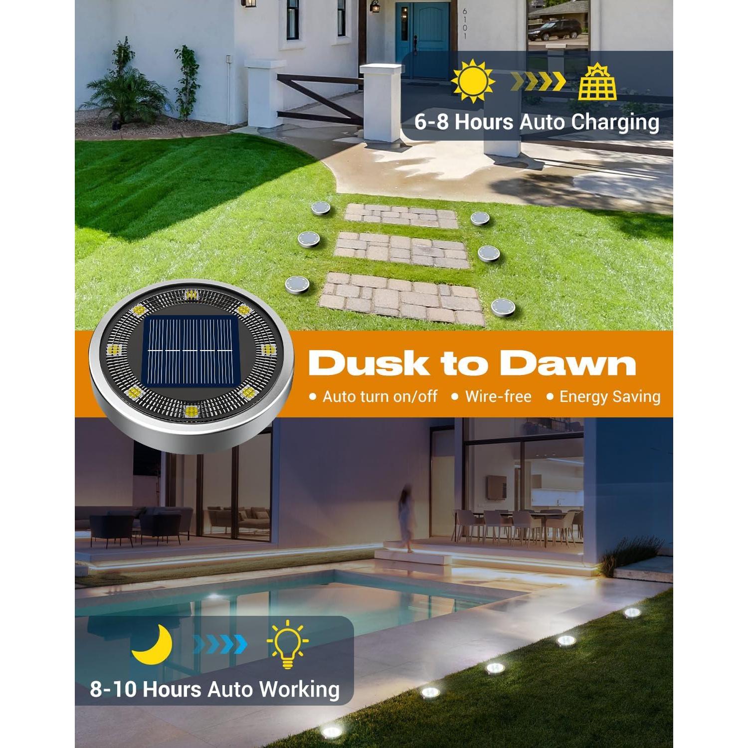 Luces Solares de Suelo BTFarm 16 Piezas LED IP65 Jardín