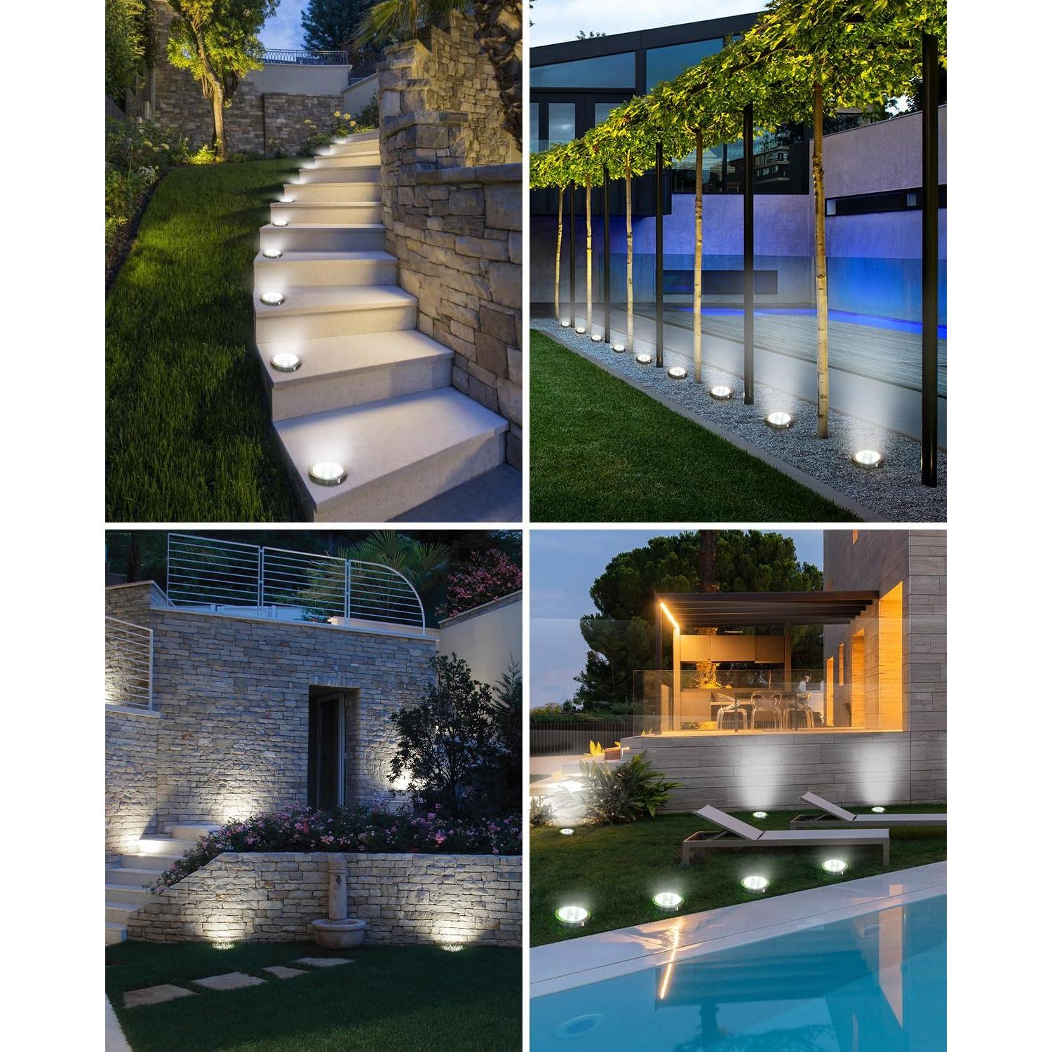 Luces Solares de Suelo BTFarm 16 Piezas LED IP65 Jardín