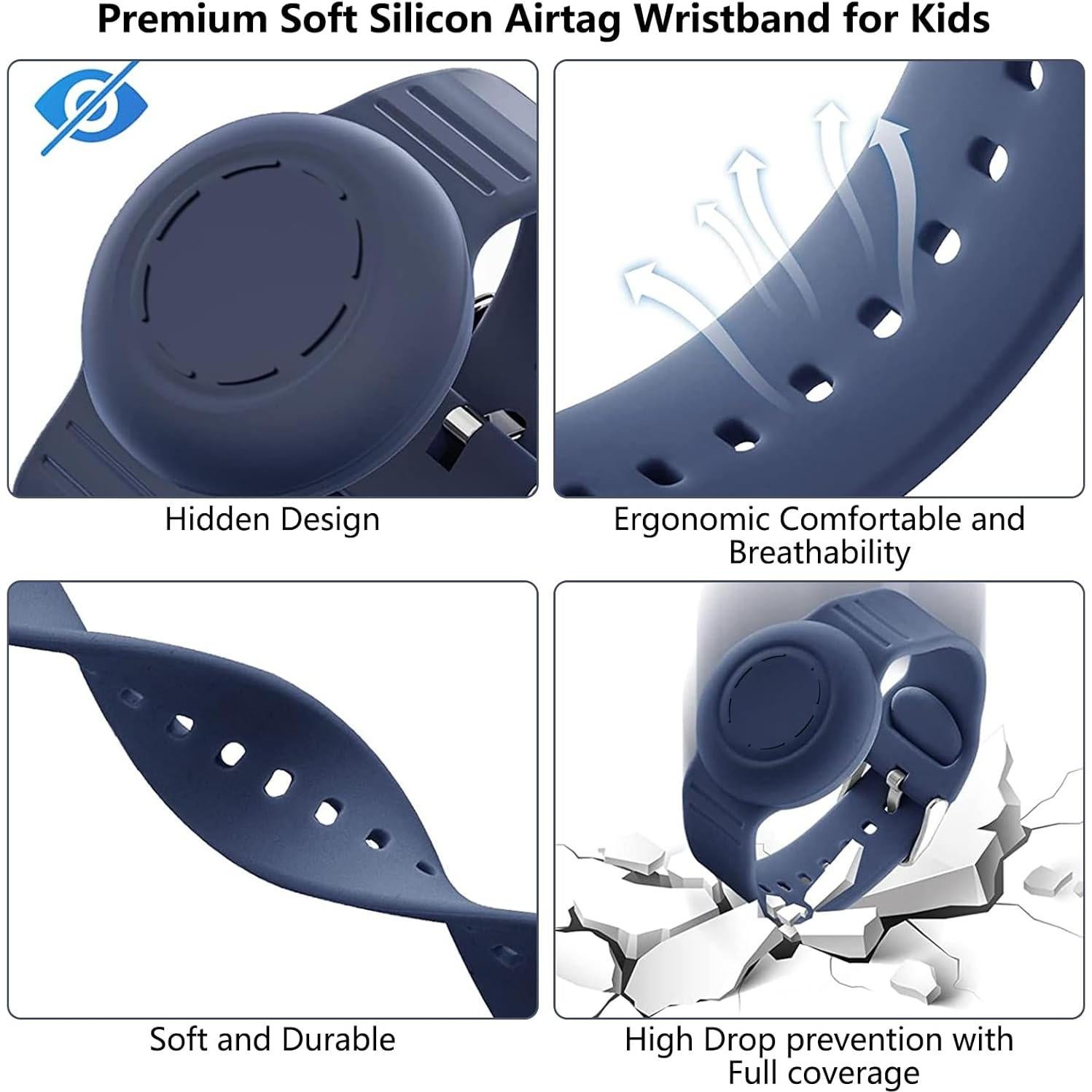 Pulsera Airtag Impermeable Aircawin para Niños - 2 Piezas