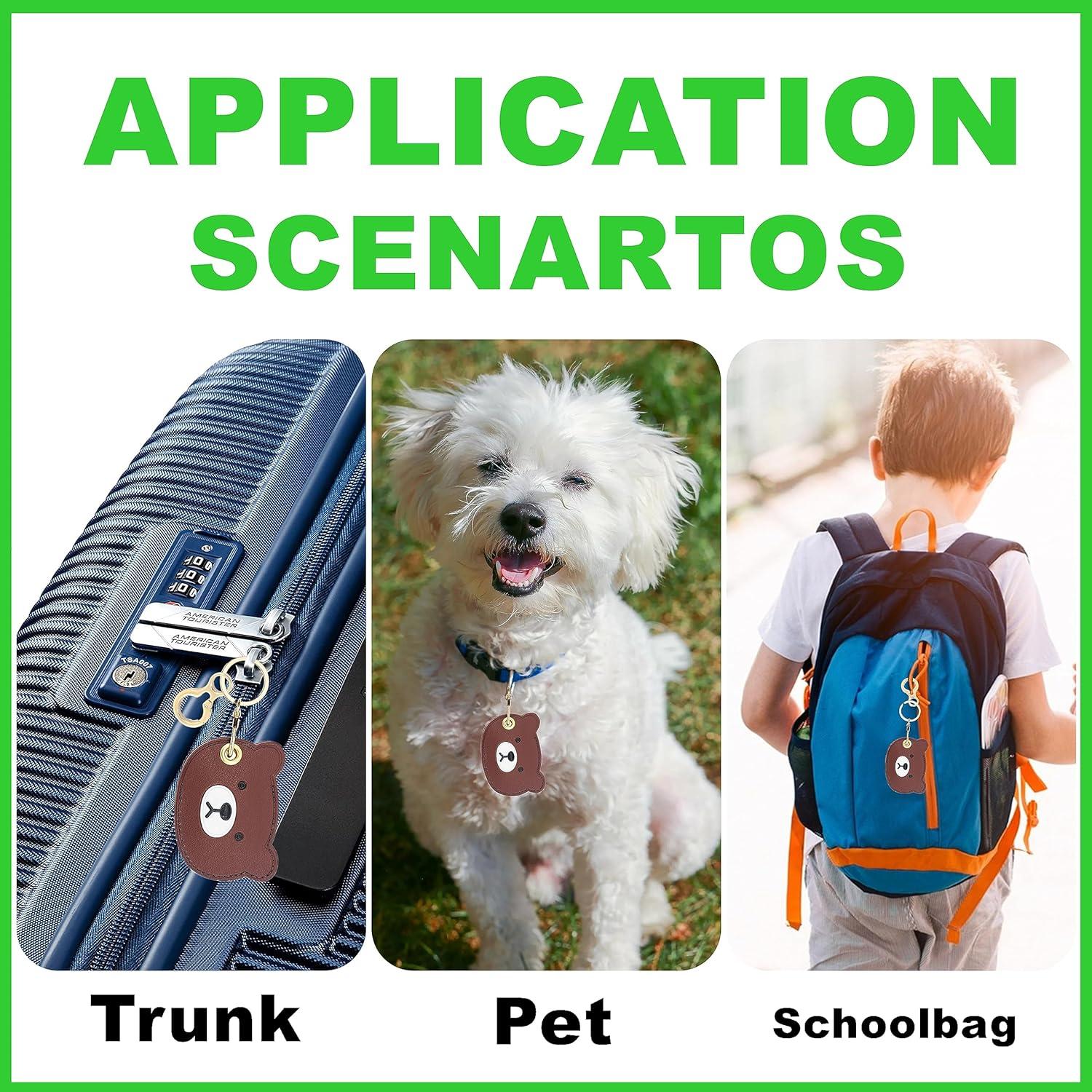 Funda de cuero PU para AirTag BORKUANA - Protección y estilo